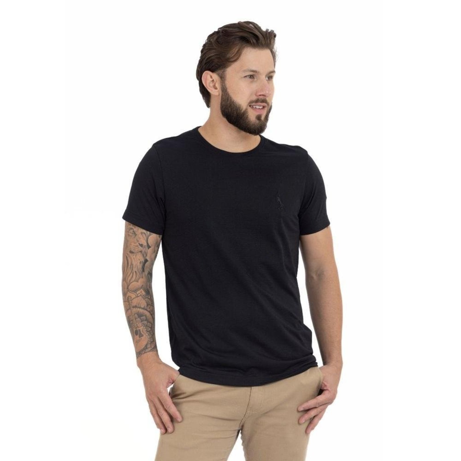 Camiseta Básica Casual Masculina Confortável em Malha Leve