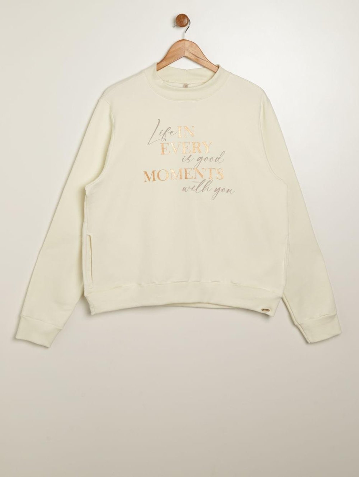 Moletom Flanelado Silk Plus Size Feminino OFF WHITE