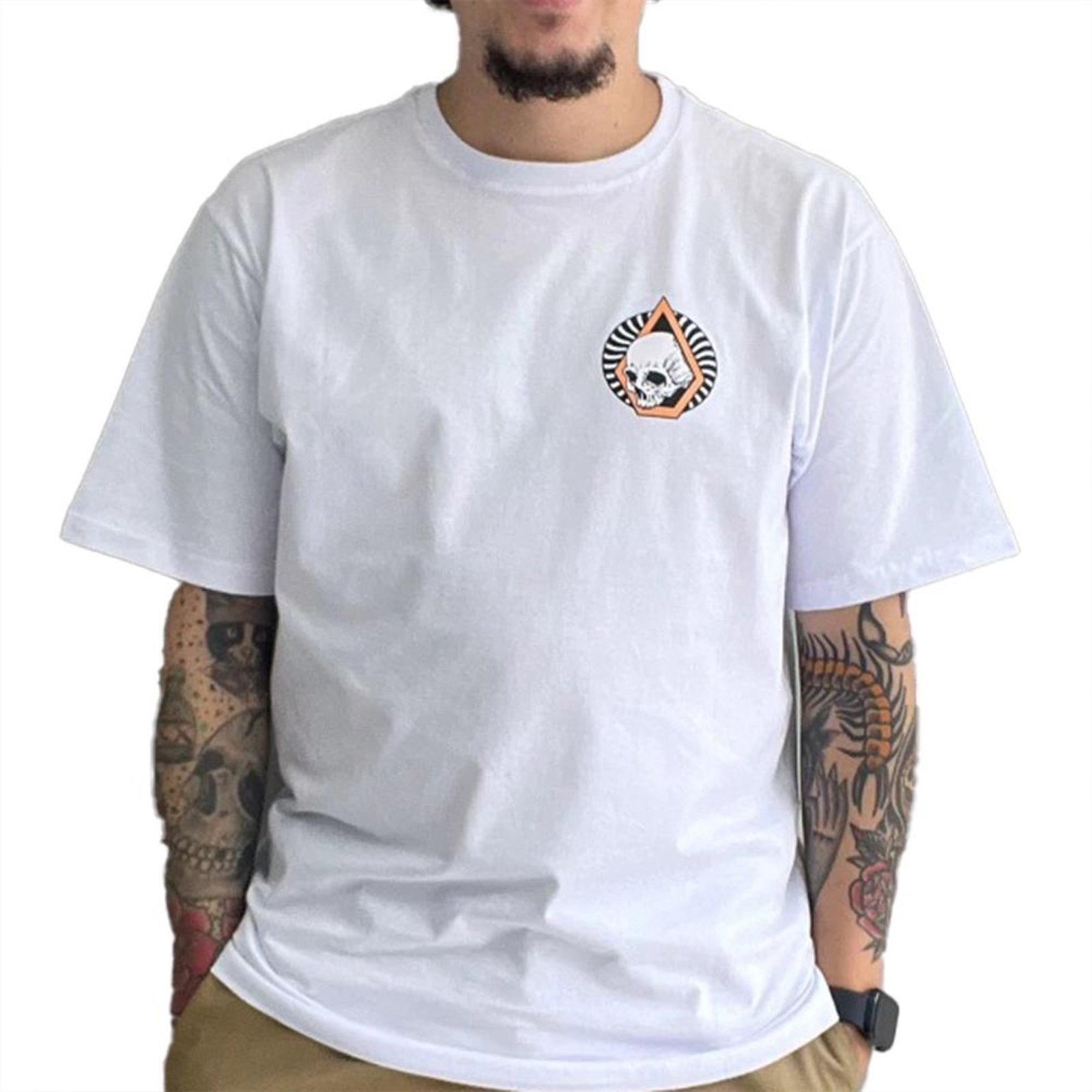Camiseta Volcom Arched SM26 Masculina Branco