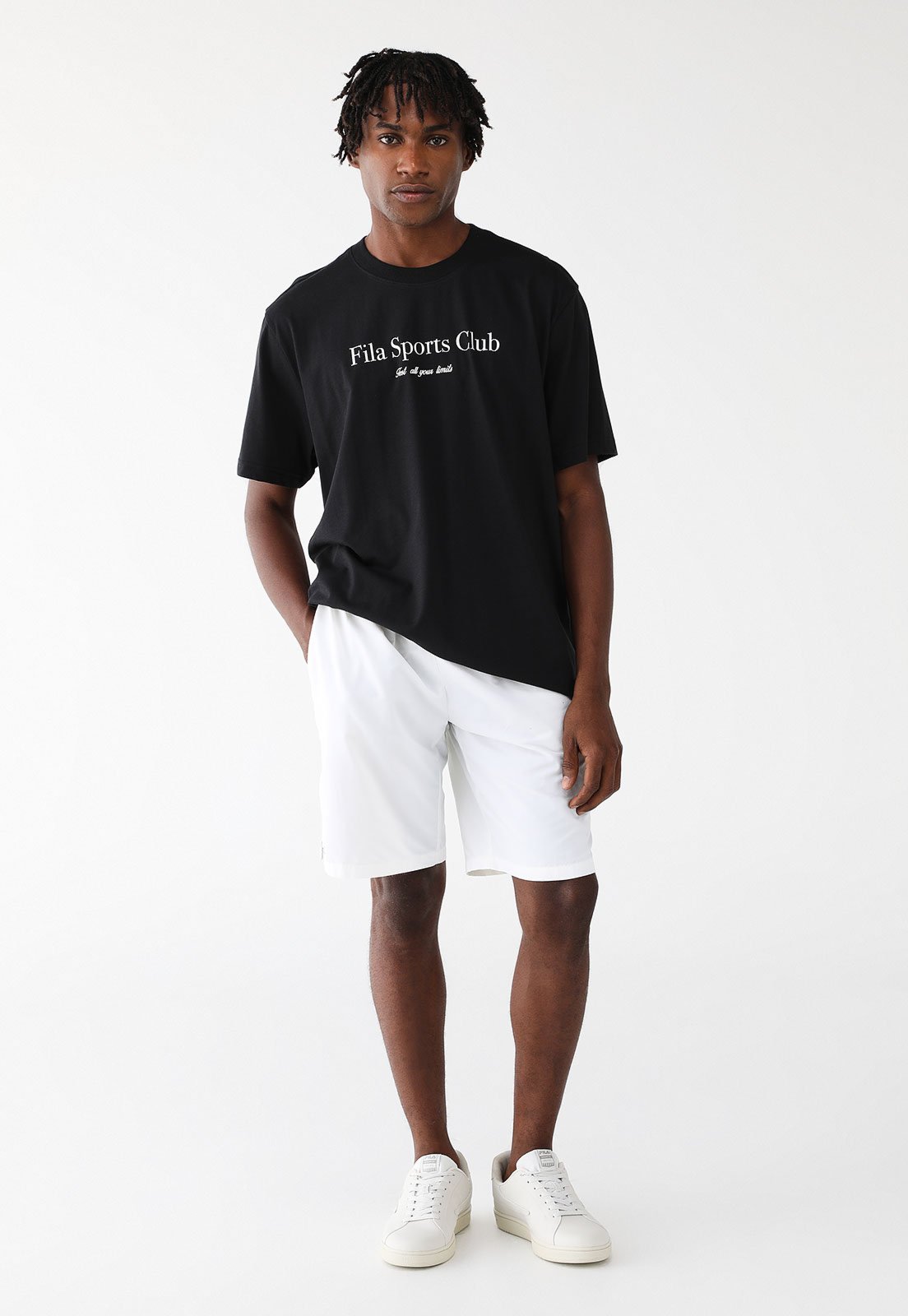 Vista 3 Camiseta Fila Reta Comfort Sport Club Preta preto Fila preto