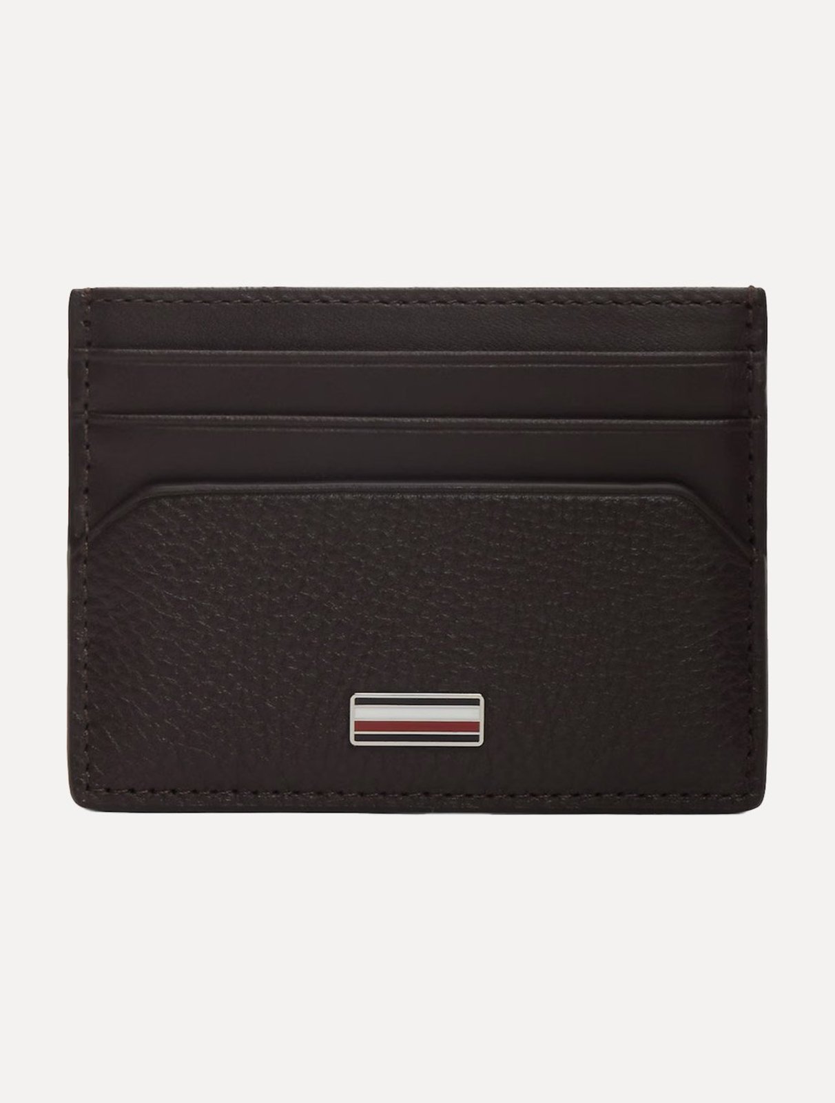 Carteira Tommy Hilfiger Porta Cartão Logo Centarl CC Holder Marrom