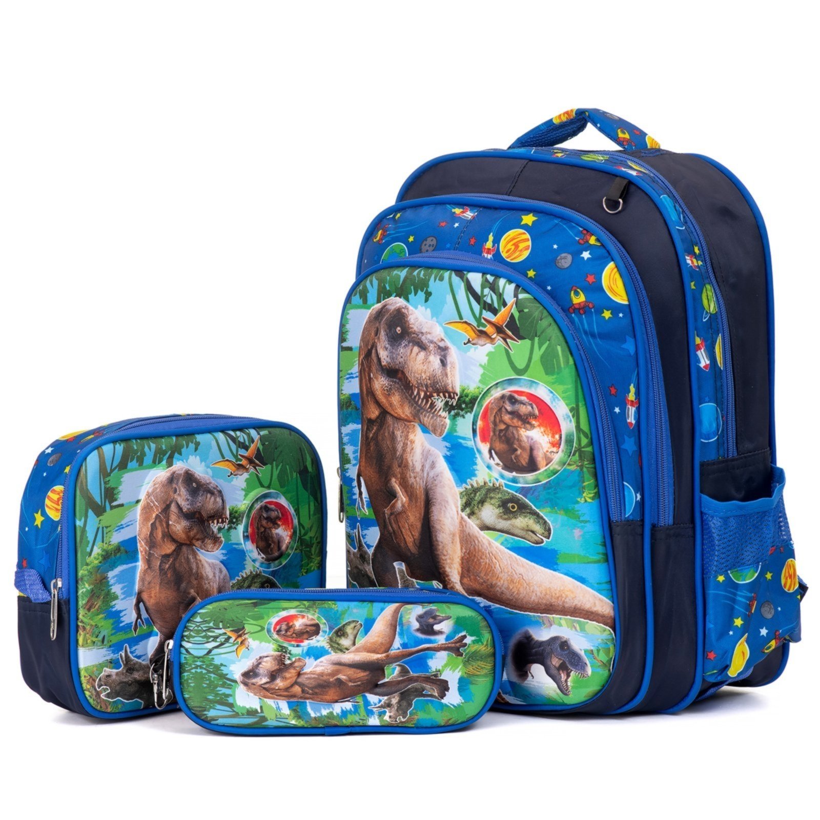 Infantil - Mochila De Rodinha Escolar Menino Menina Kit Lancheira Estojo