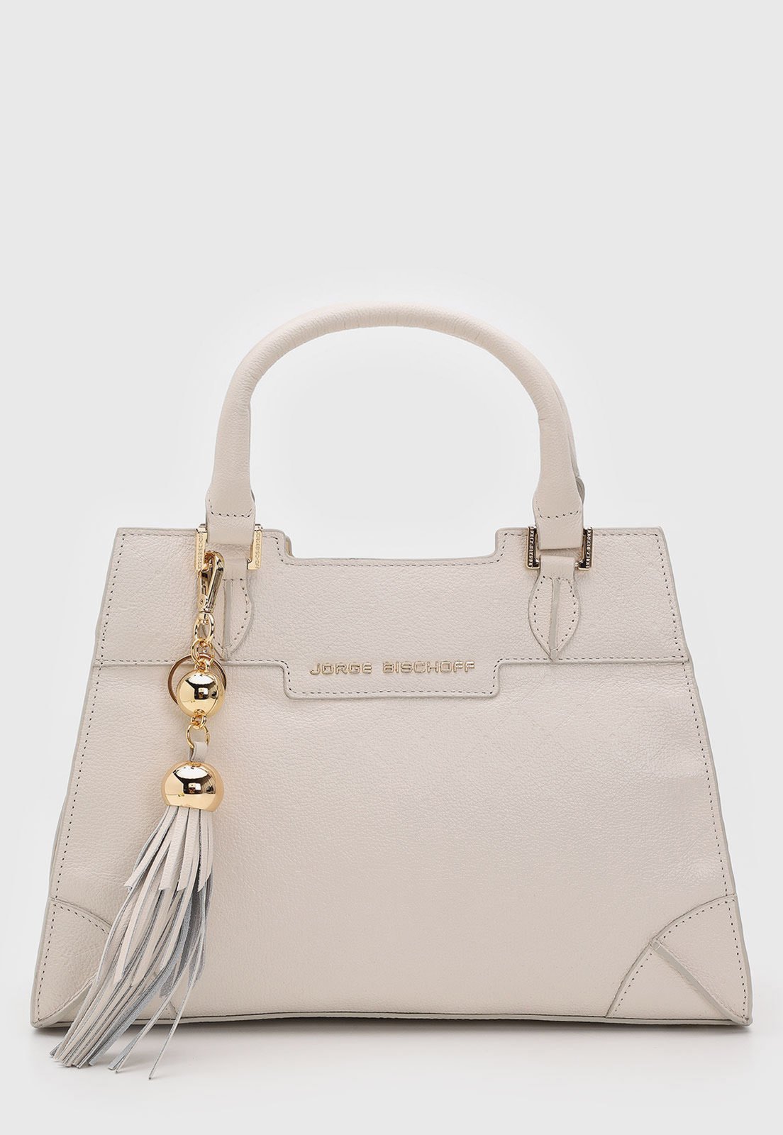 Vista 2 Bolsa Feminina Jorge Bischoff Grande Texturizada Off-White off-white white off-white white