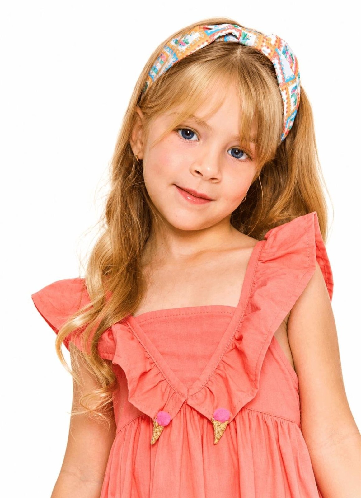 Infantil - Arco Menina Delícias de Verão Alphabeto Off White Branco