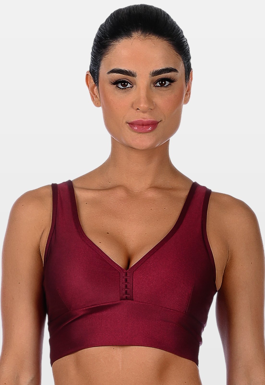 Top Cropped Fitness Cirrê Com Bojo Removível Summer Soul Regata Bordô