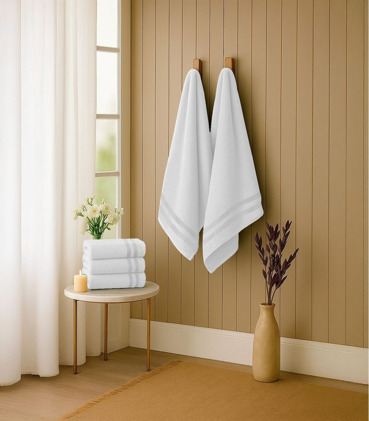Kit 2 Toalhas De Banho De Algodão Rovitex Home Branco