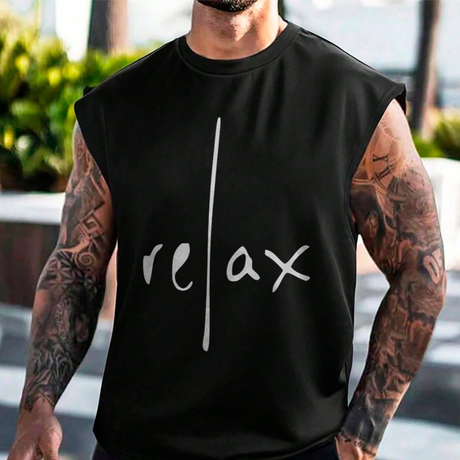 Camiseta Regata Machão Relax Estilo Casual Street Style Preto