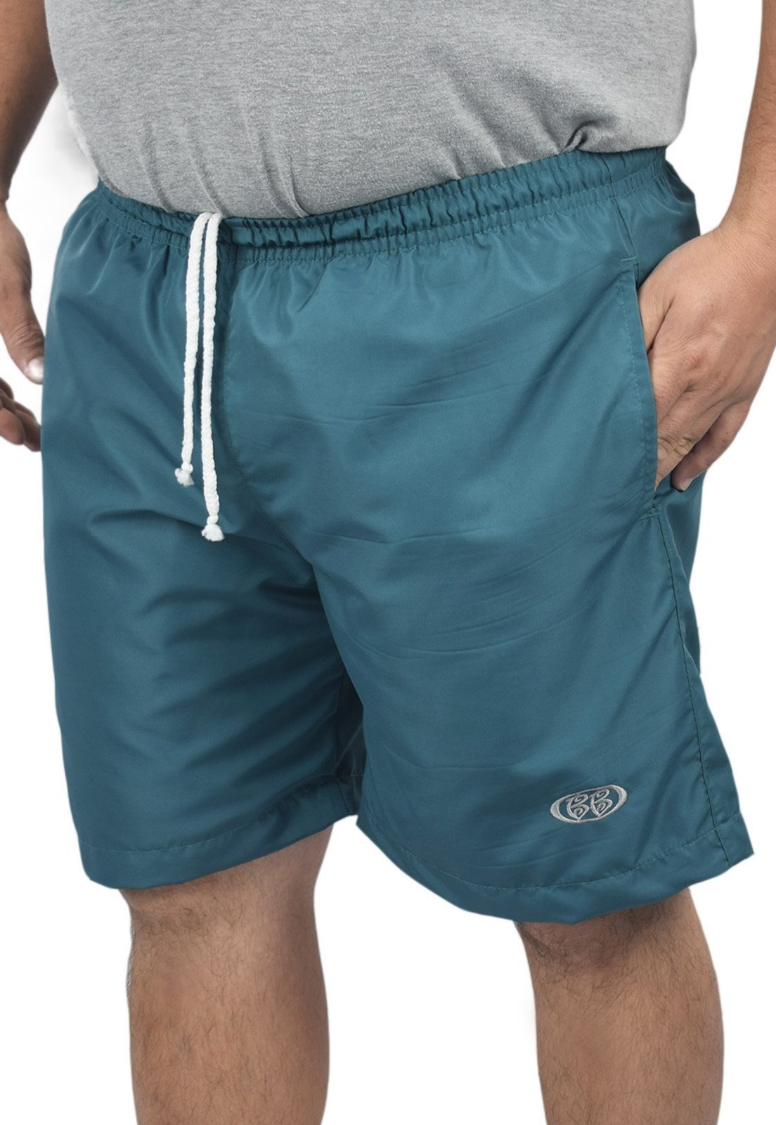 Short Tactel Extra Grande Plus Size Masculino Cores Butu Azul Petróleo