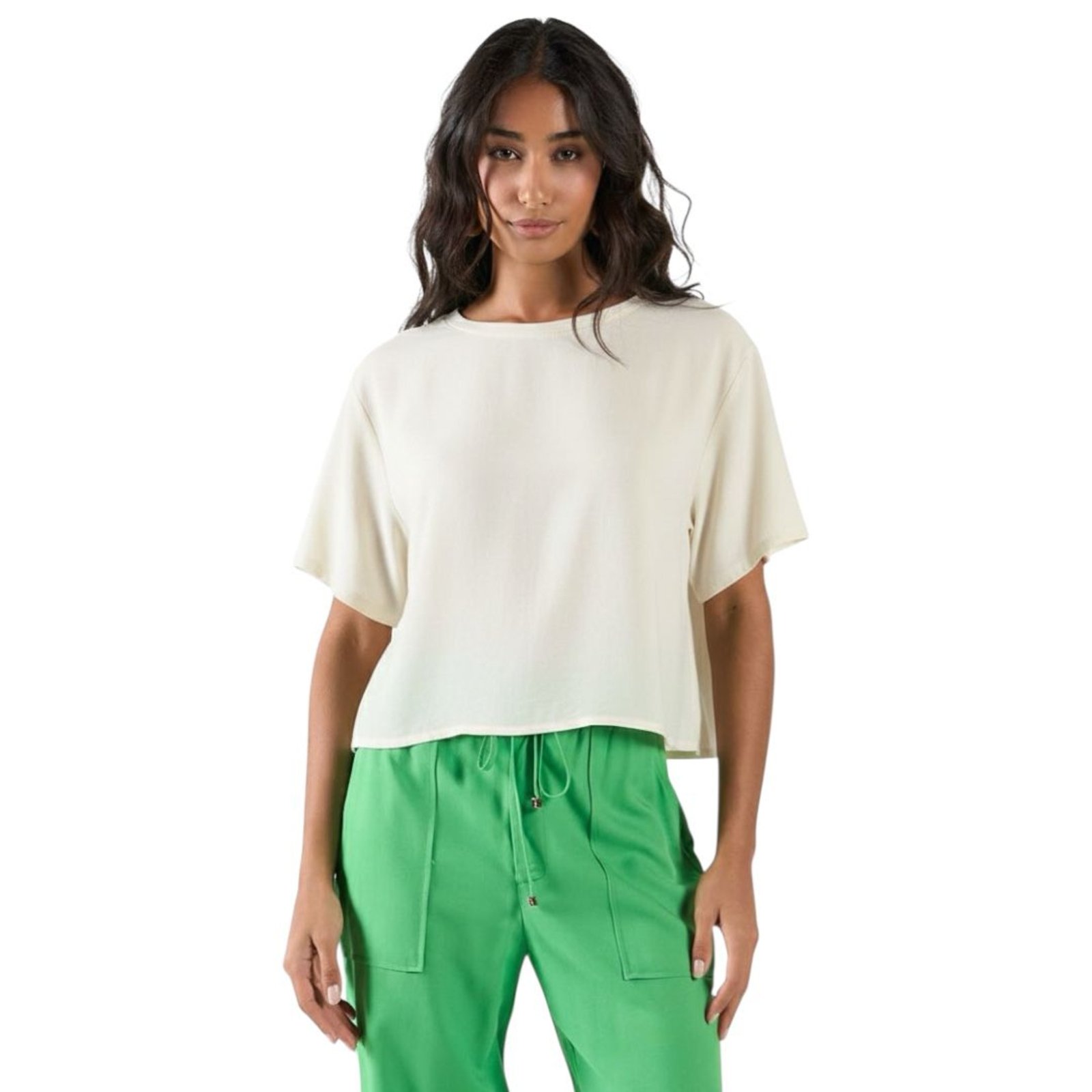 Vista 2 Blusa Básica e Mangas Fluidas Colcci CLC Off Shell branco Colcci CLC branco