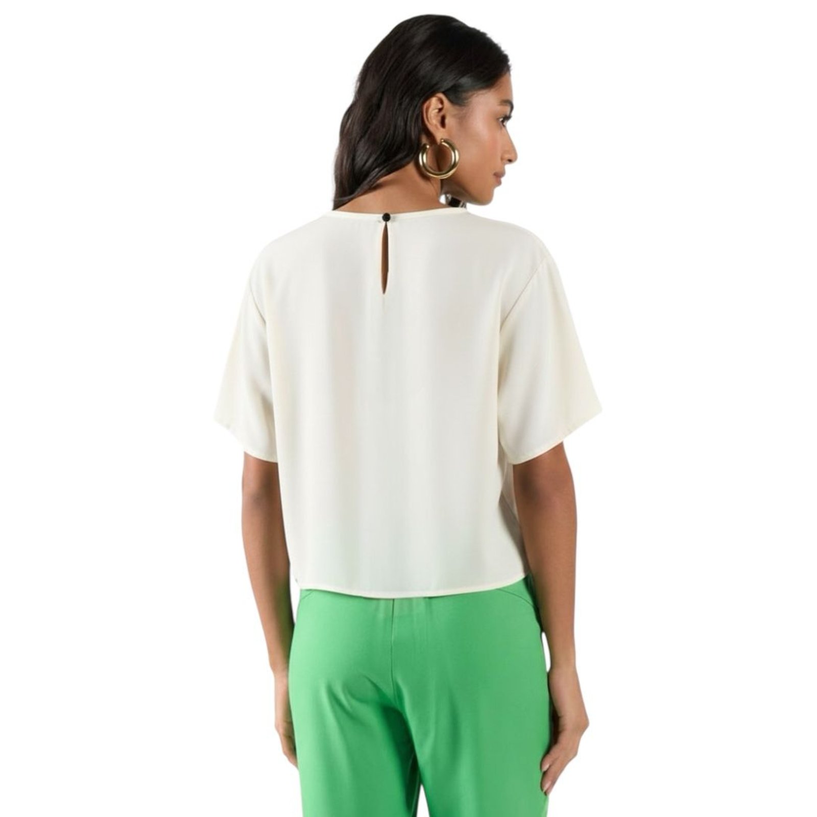 Vista 3 Blusa Básica e Mangas Fluidas Colcci CLC Off Shell branco Colcci CLC branco