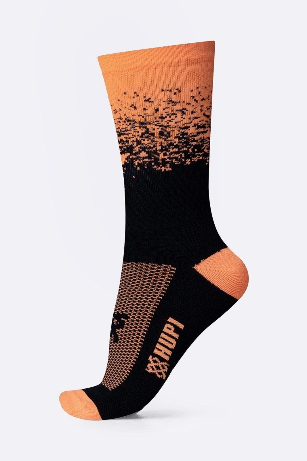 Meia HUPI Splash Preto/Laranja Neon Preto