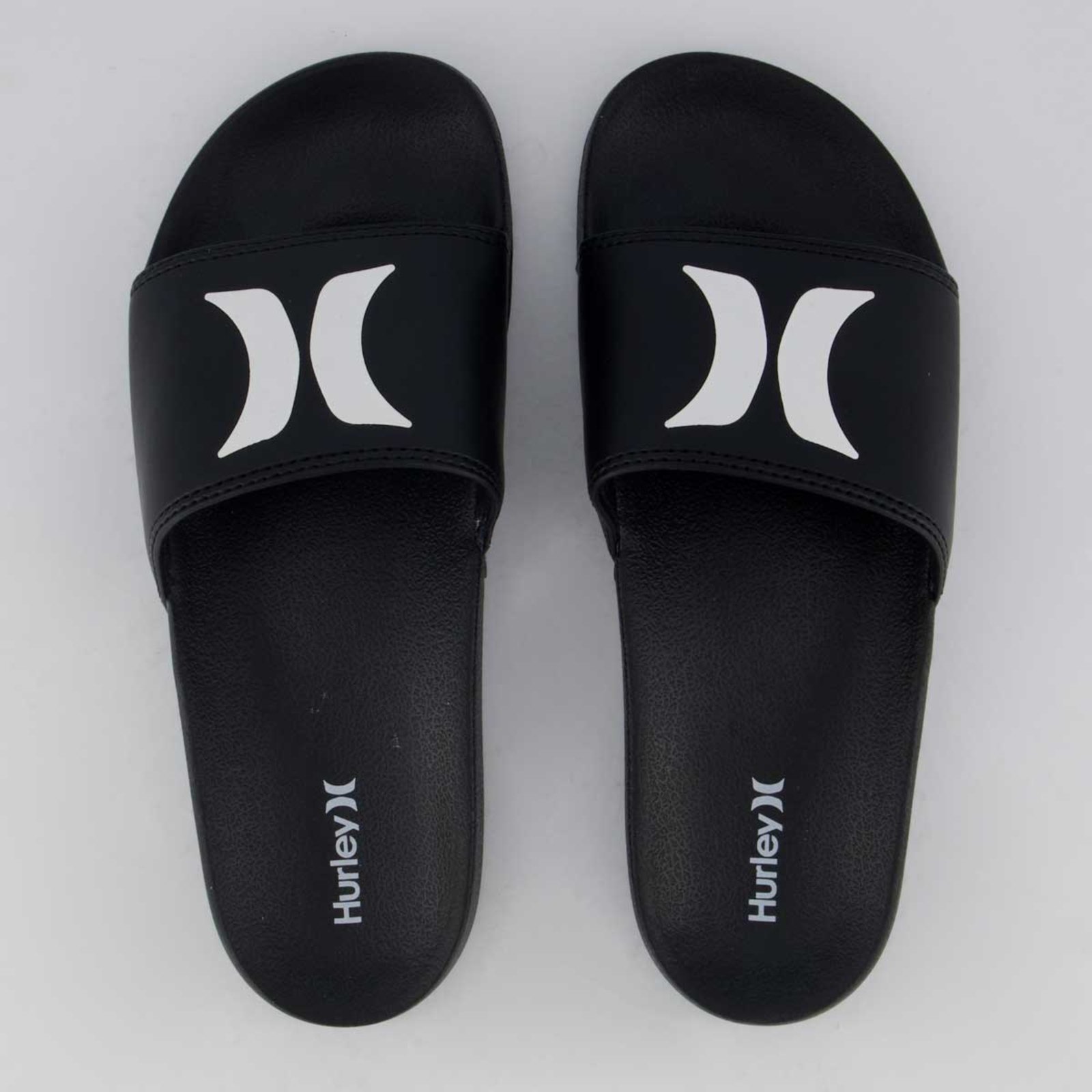Chinelo Hurley Slide Icon I Preto e Branco