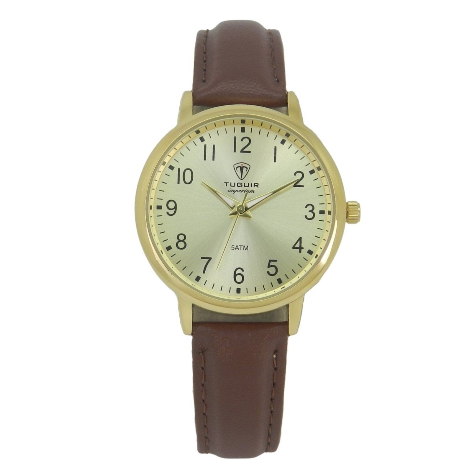 Relógio Unissex Tuguir Analógico Imperium TG30510 Dourado e Marrom