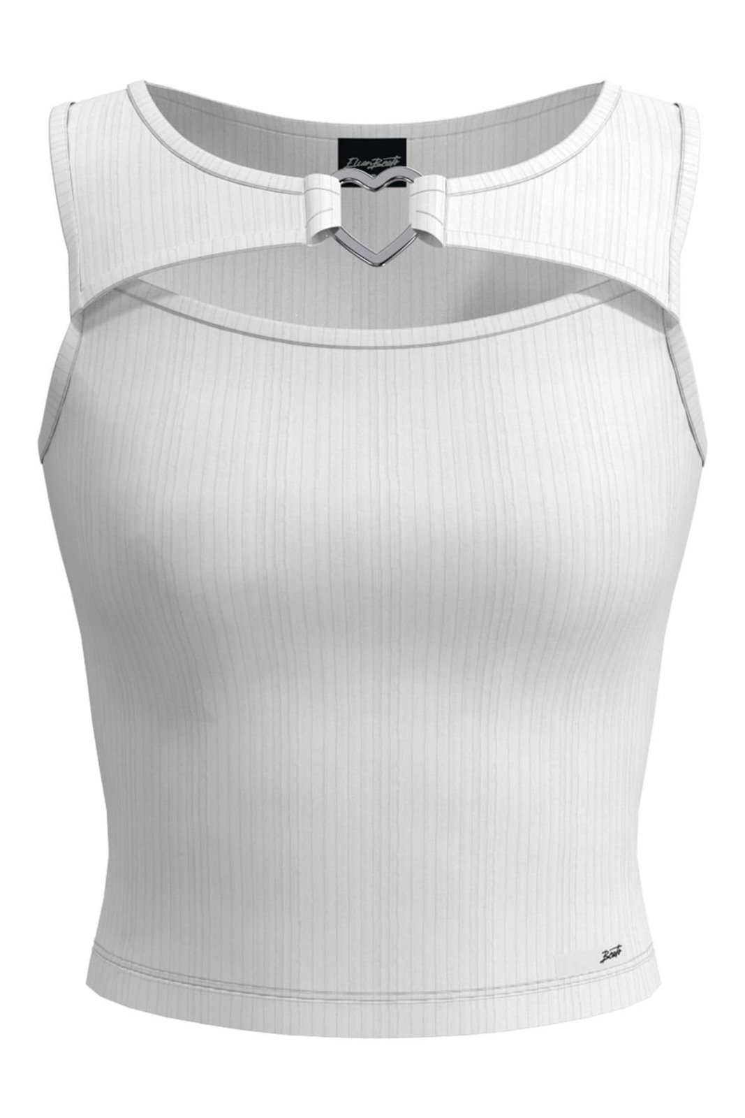 Infantil - Regata Cropped Juvenil Menina Heart Elian Beats Branco
