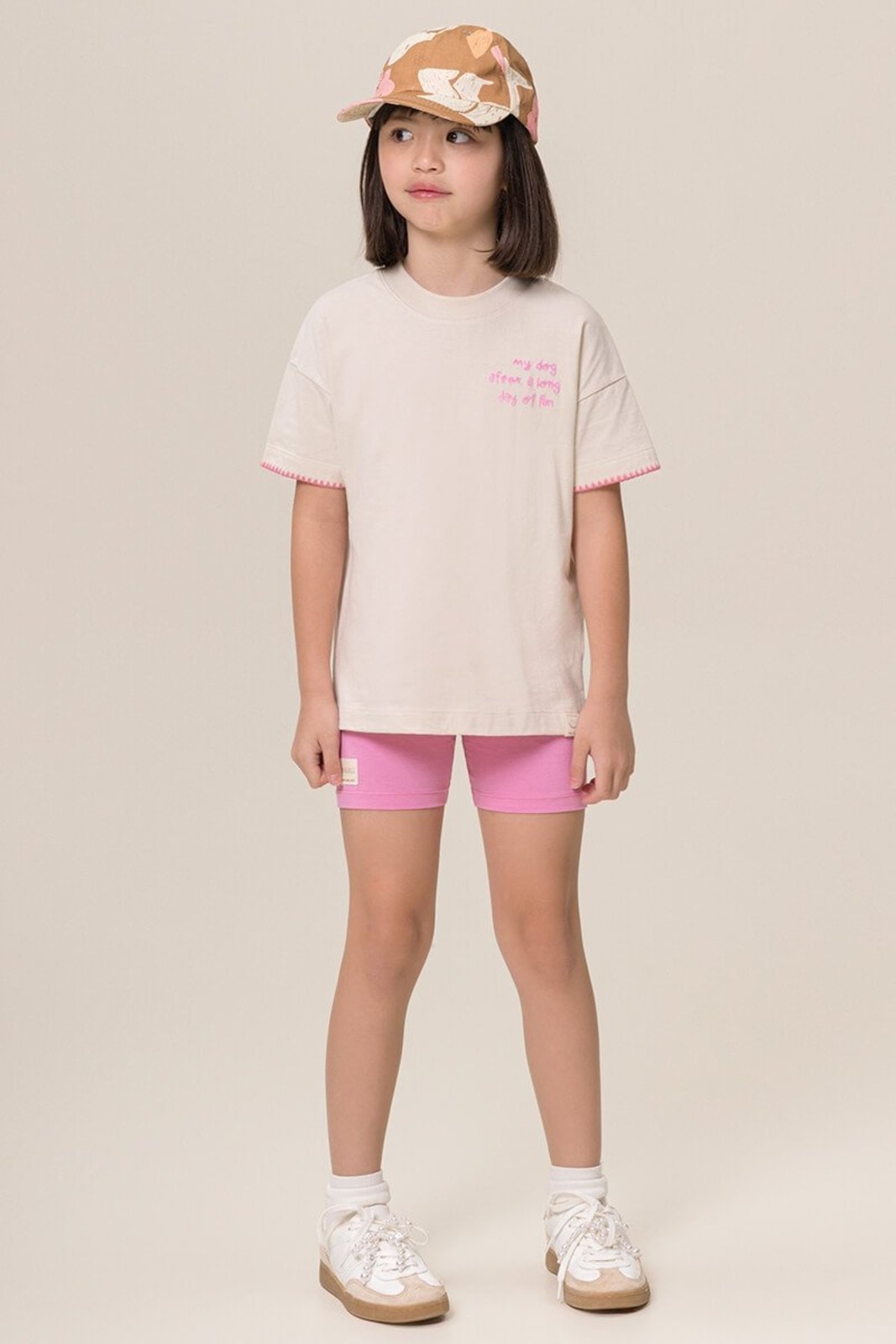 Infantil - Conjunto Bugbee Blusa Meia Malha Bermuda Ciclista Cotton
