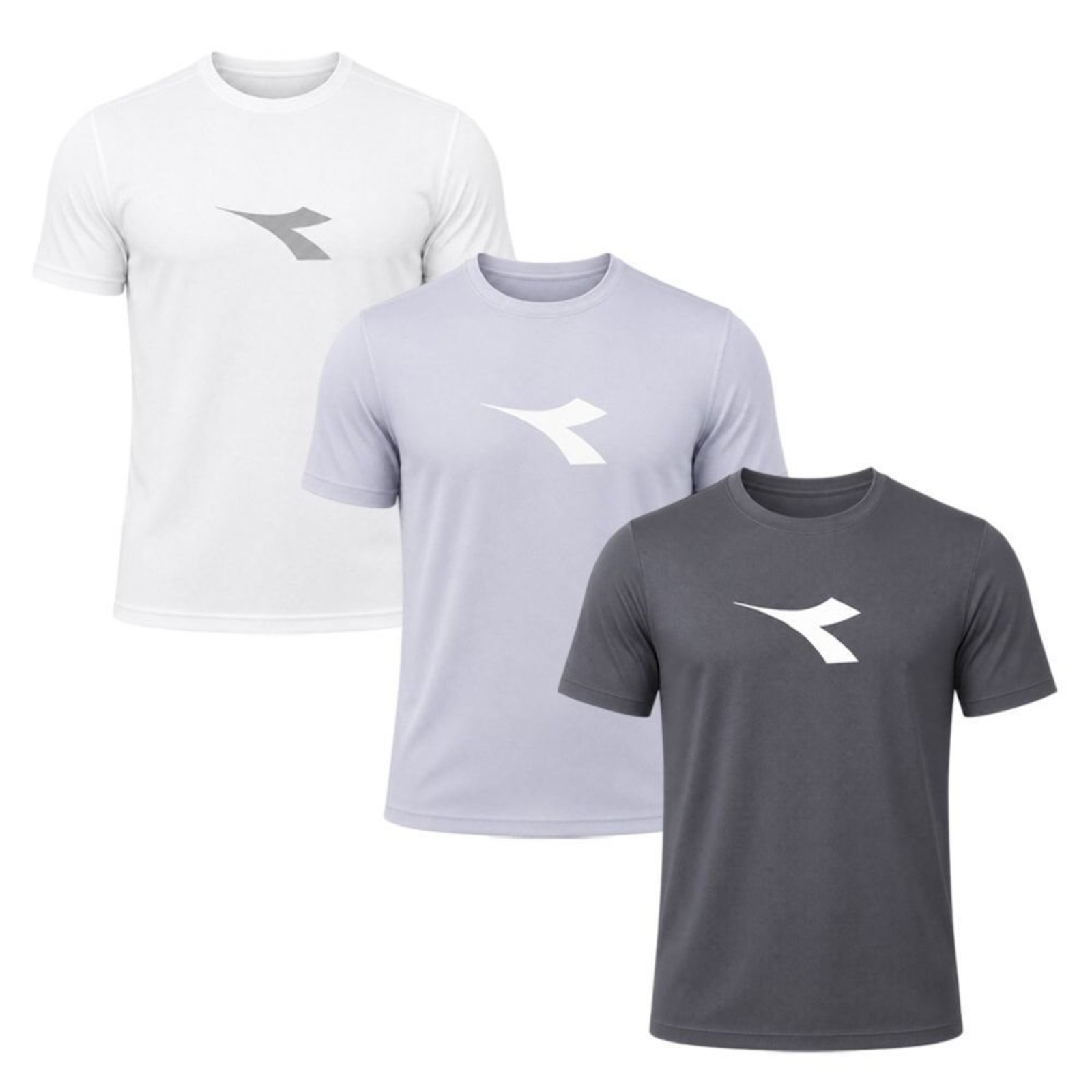 Kit 3 Camisetas Diadora Big Logo Masculino - Branco - Diadora