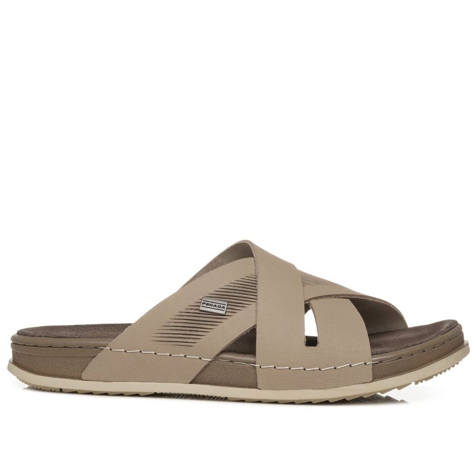 Chinelo Pegada Masculino em Couro Areia 134803-04 Chinelo Pegada Masculino em Couro Areia 134803-04 39