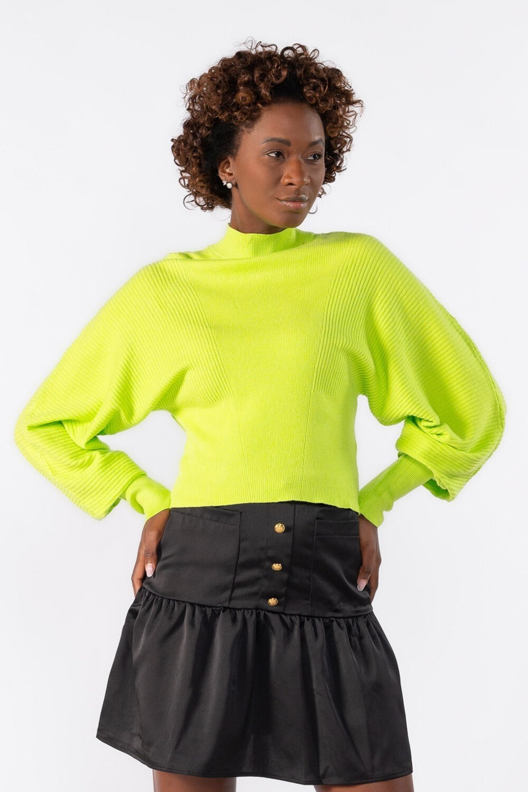 Blusa manga longa bufante Verde