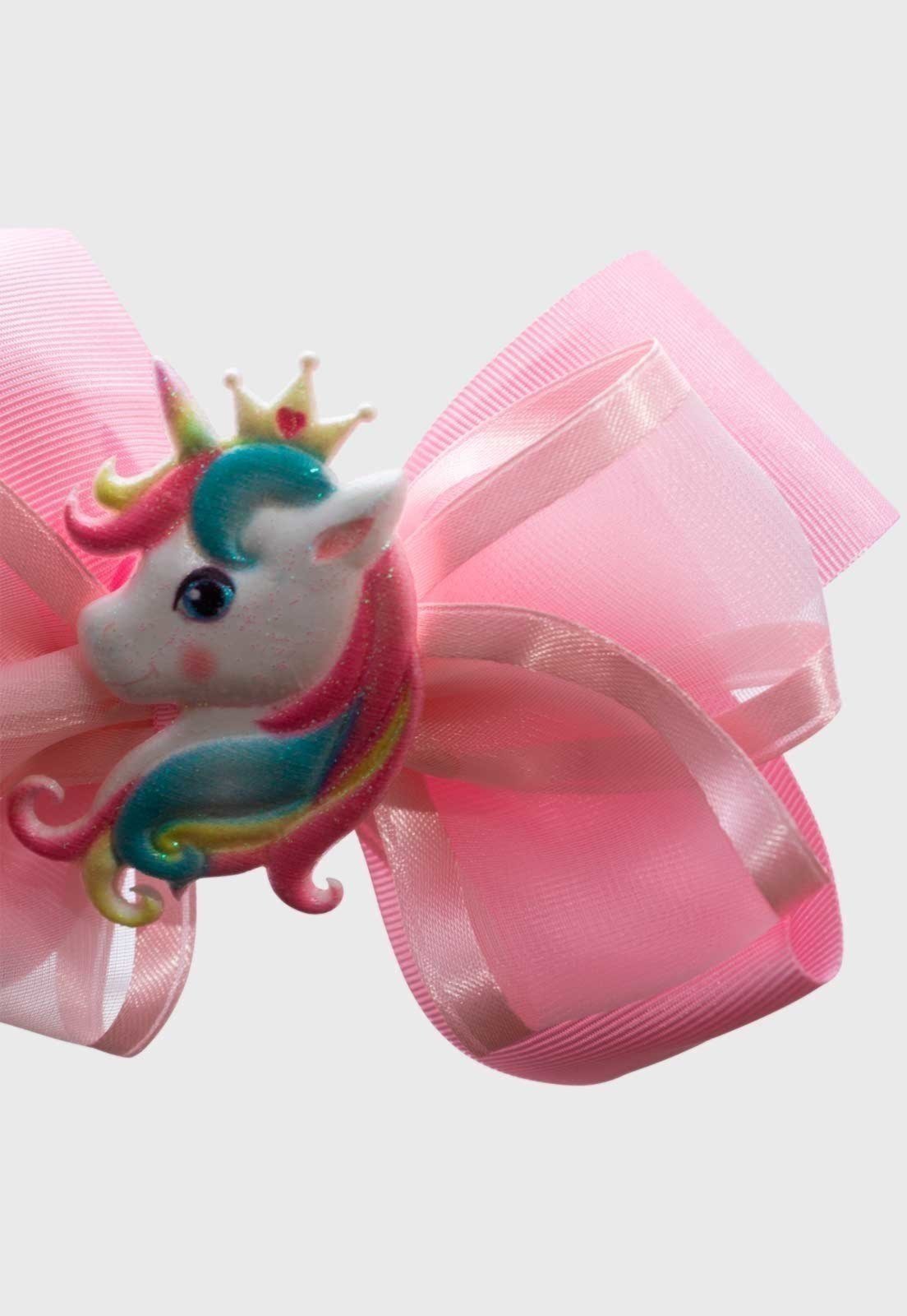 Vista 3 Infantil - Presilha Popidi Menina Unicornio Maior rosa Pópidí rosa