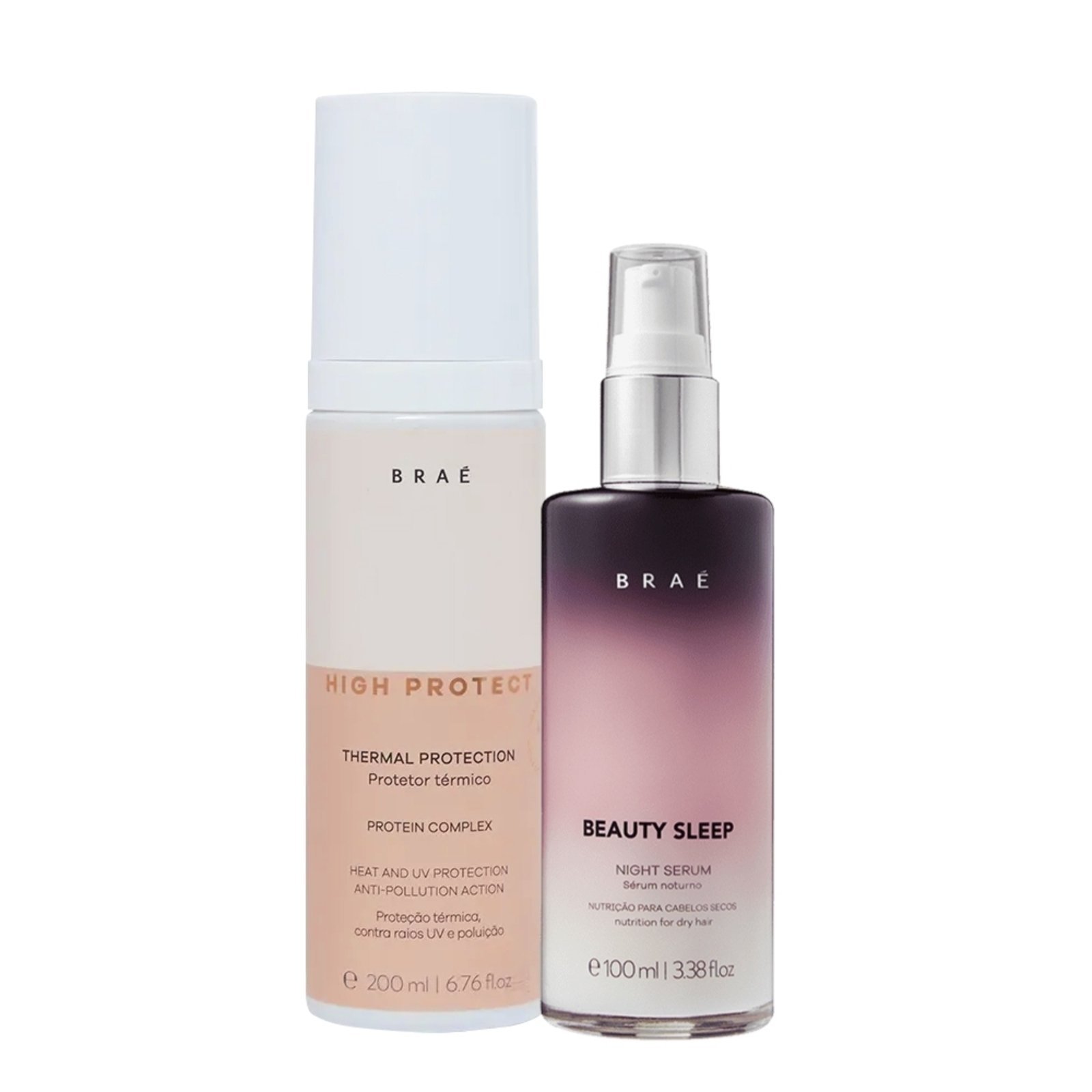 Vista 2 Kit Braé High Protect Thermal Protection e Beauty Sleep Night (2 produtos) multicolorido BRAÉ multicolorido