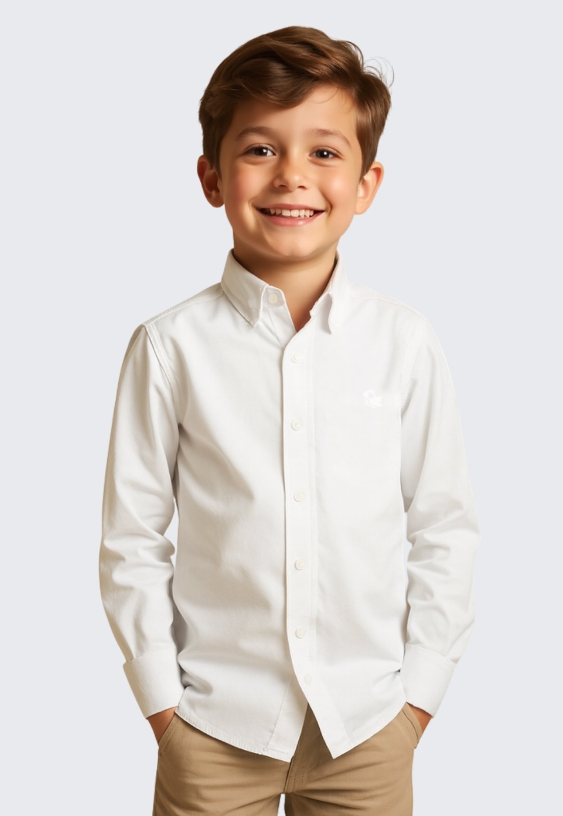 Vista 2 Infantil - Camisa Social Masculina Manga Longa Daze Modas azul Daze Modas azul