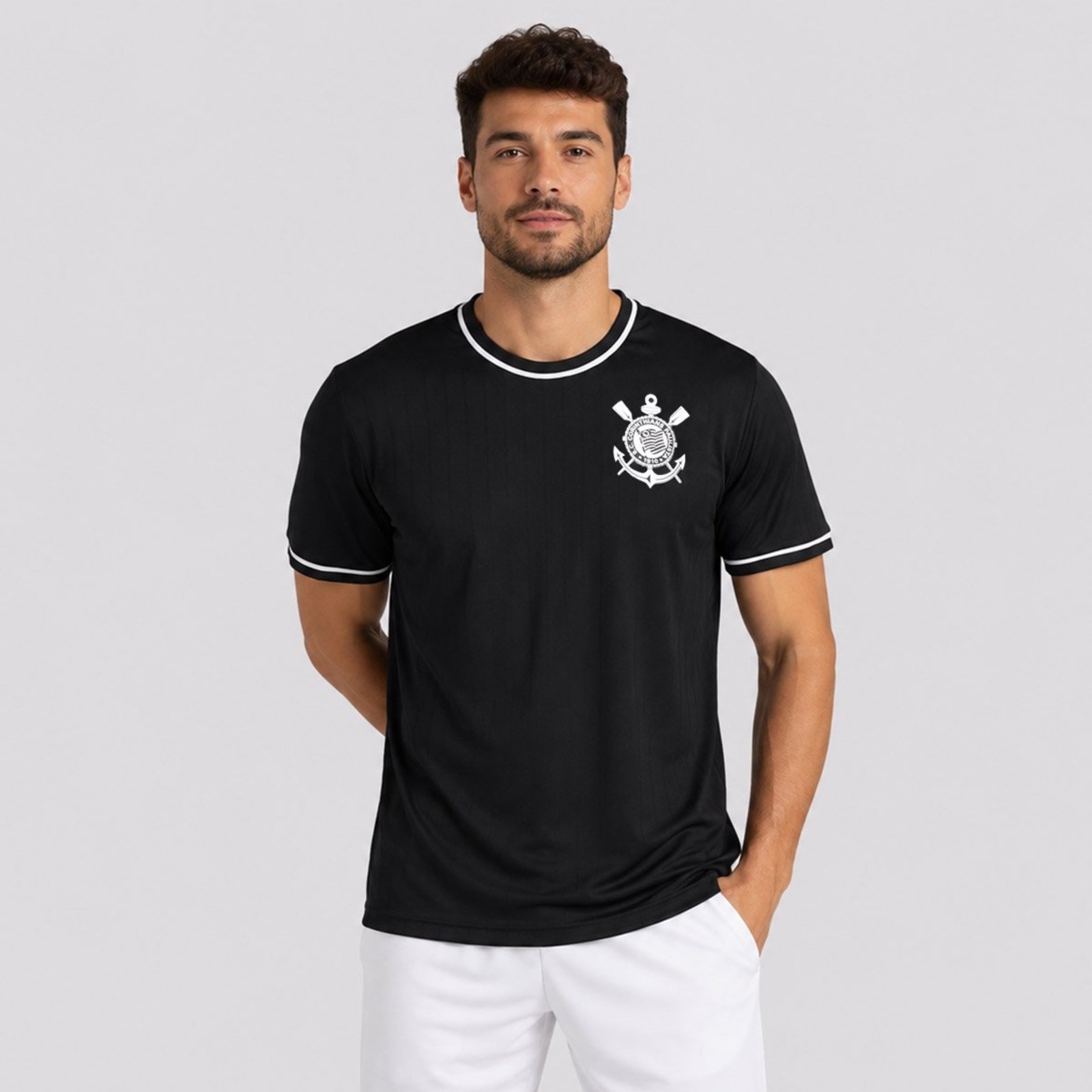 Camisa Corinthians Arte Preta Patch Libertadores