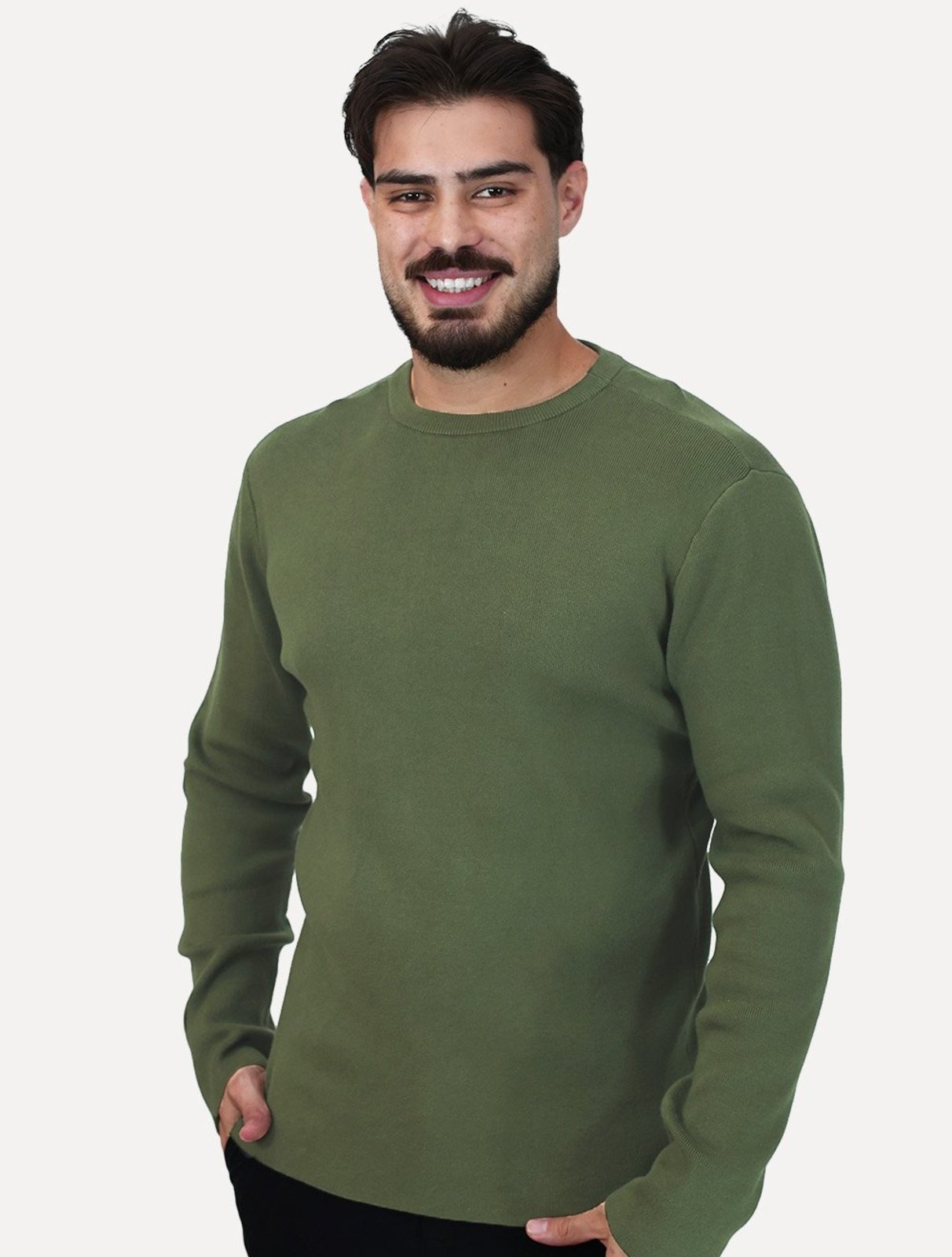 Blusa Osklen Masculina Manga Longa Tricot Solid Cotton Verde
