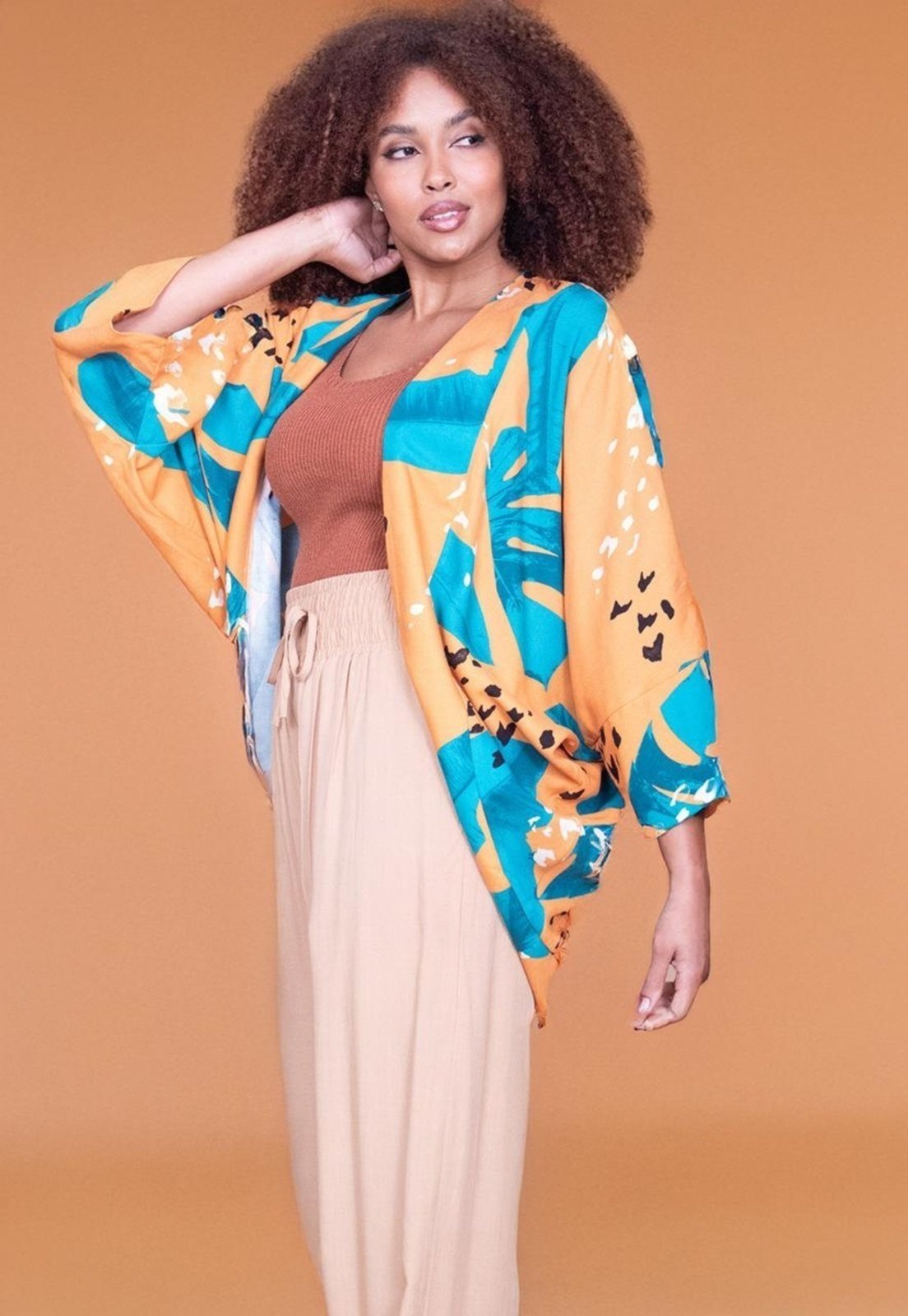 Kimono Cabanafree Estampa Aurora Botânica