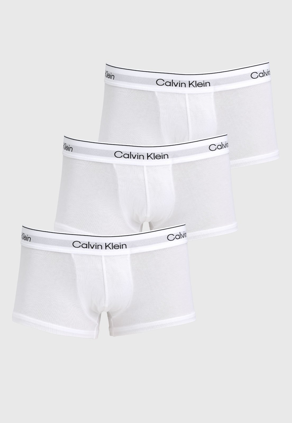 Kit Cueca Boxer Calvin Klein Underwear Cintura Média Branca