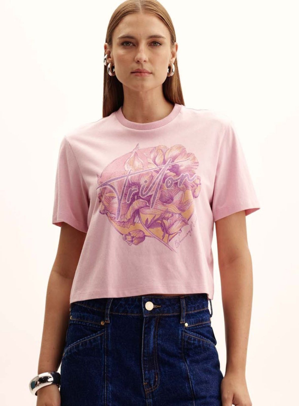 Camiseta Estampada Triton Rosa Lilibethy