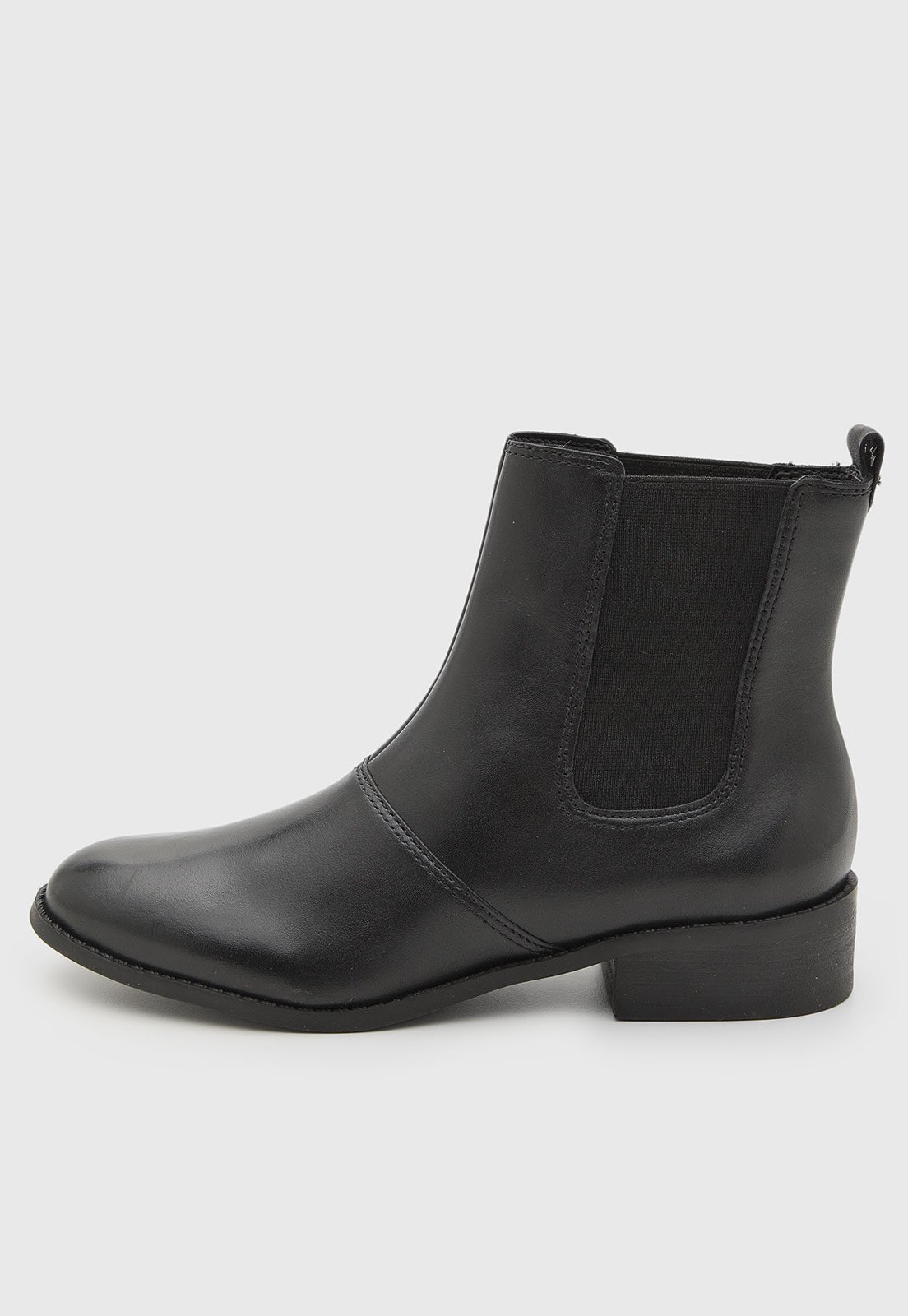 Bota Feminina Arezzo Cano Baixo Couro Preta