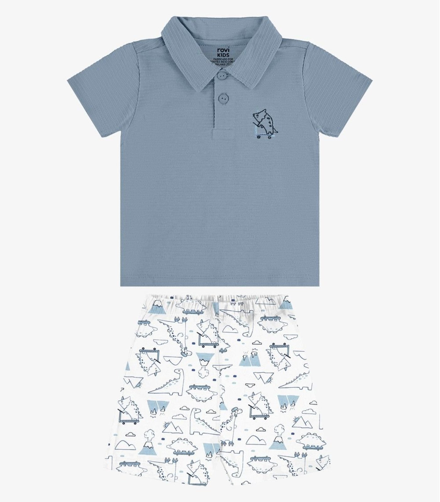 Infantil - Conjunto Polo Com Bermuda Rovi Azul
