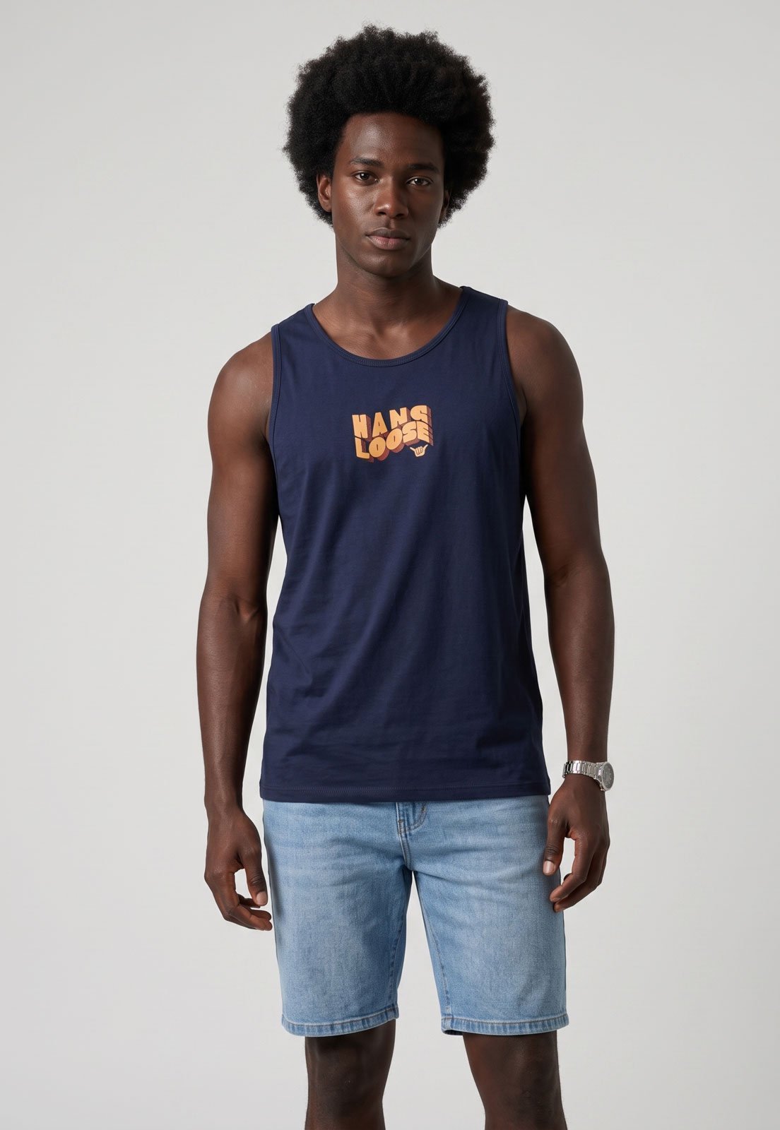 Regata Masculina Hang Loose Silk Fun Azul Marinho