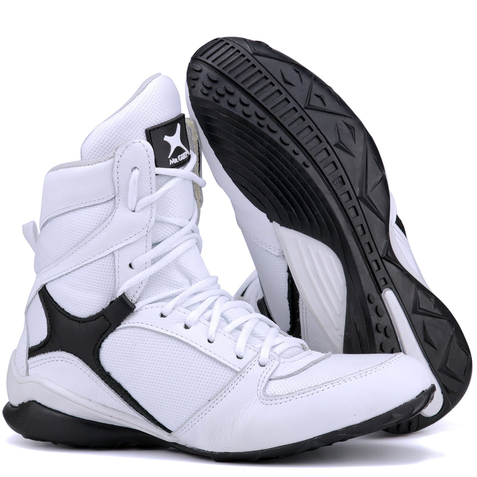 Vista 3 Bota Mr Gutt Fitness De Treino Musculação Branca e Mr. Gutt branco/preto Mr. Gutt branco/preto