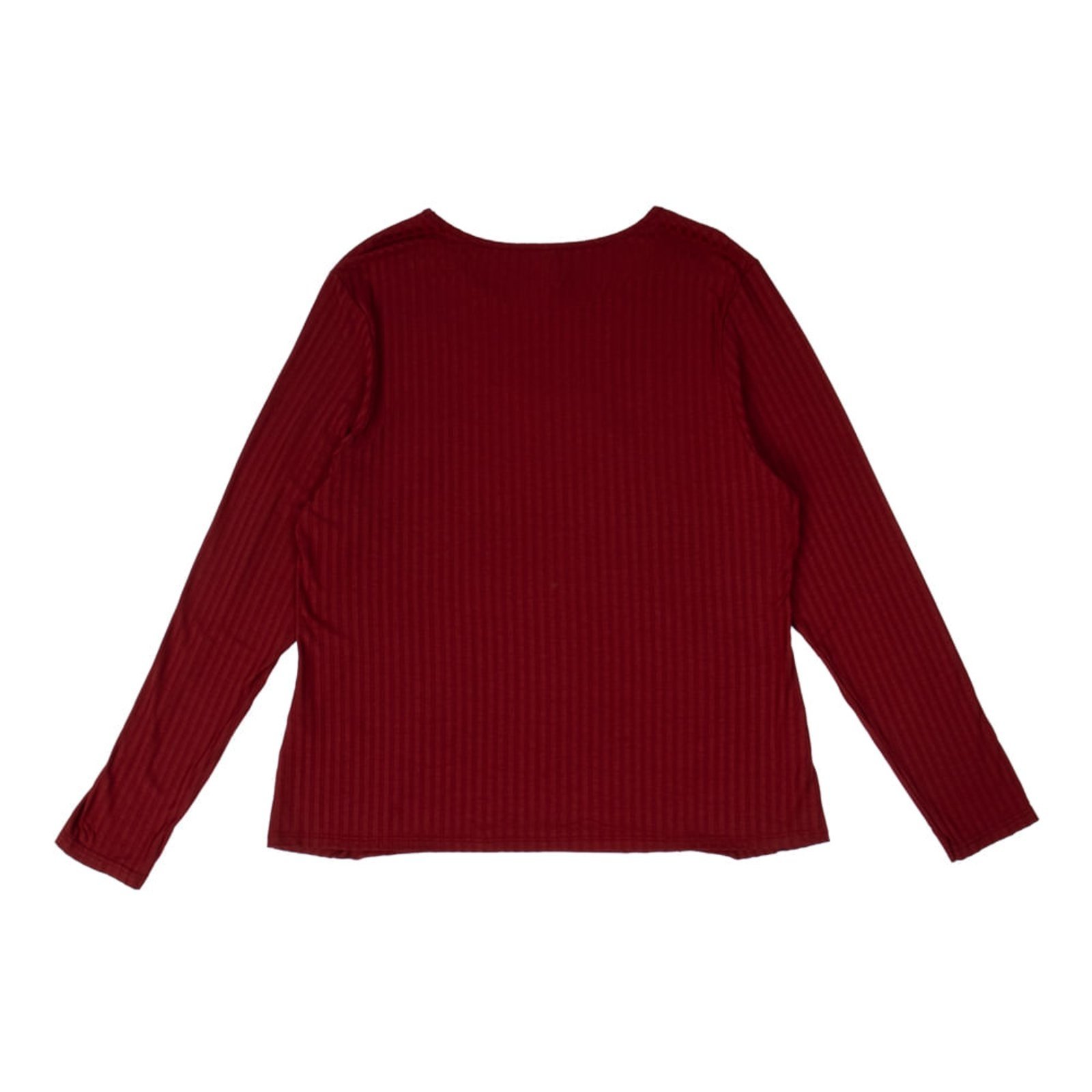 Vista 3 Blusa Feminina Cativa Plus Size Manga Longa Canelada bordô Cativa bordô