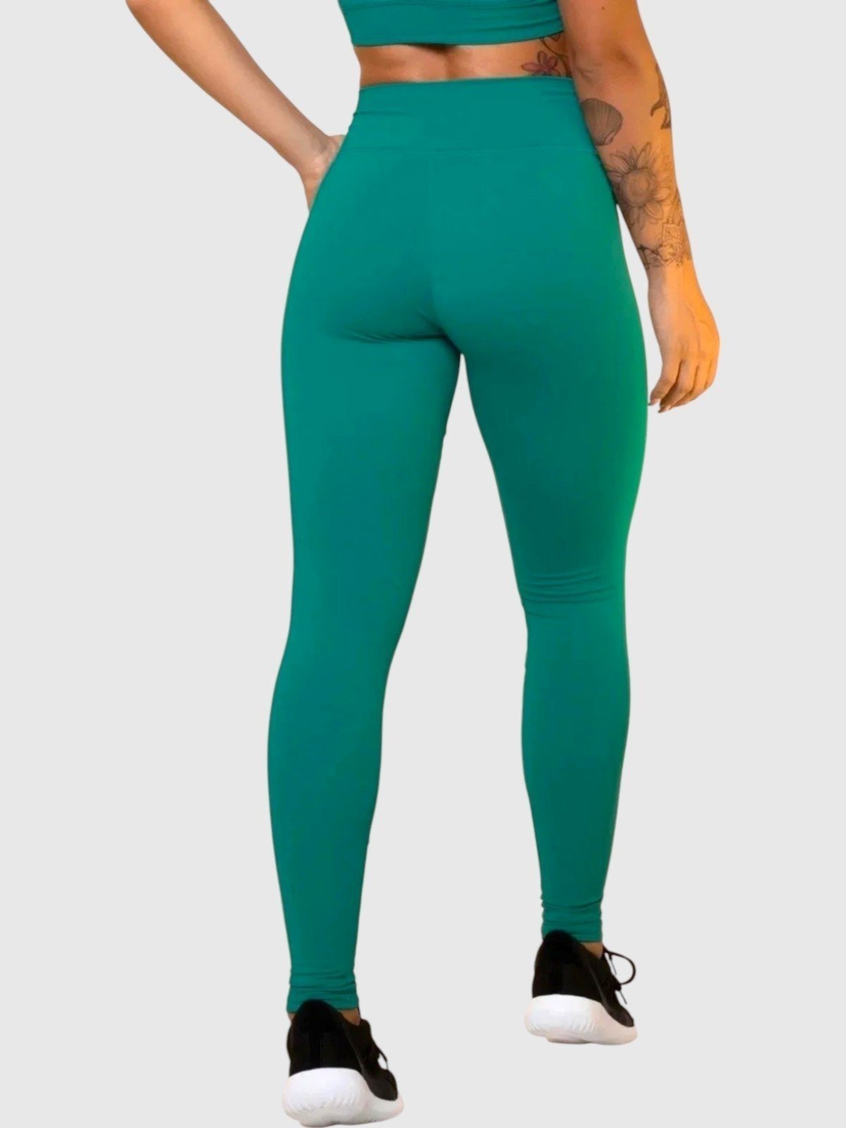 Vista 3 Calças Legging Academia D Bell Outlet Fashion Fitness verde verde