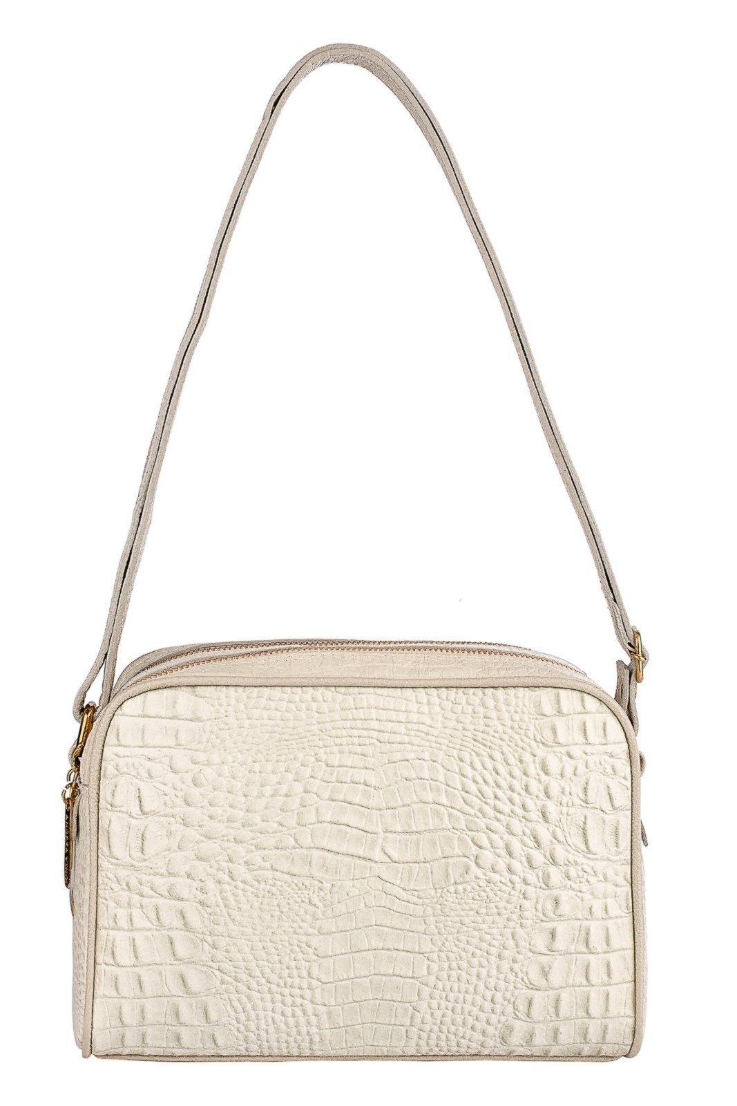 Vista 2 Bolsa quadrada de couro croco Daiana - Marfim Andrea Vinci caramelo Andrea Vinci caramelo
