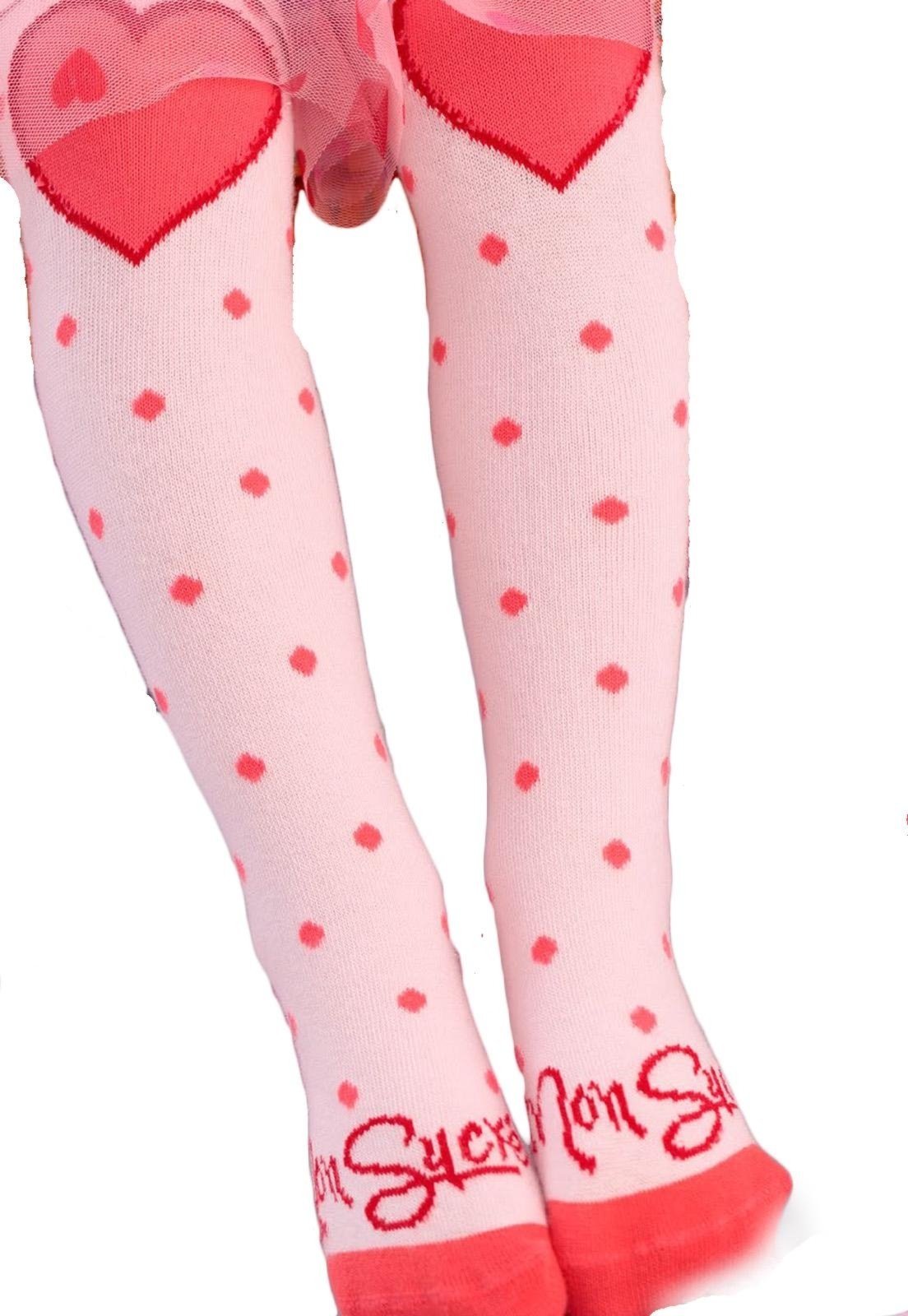 Infantil – Meia Longa Coração Rosa Mon Sucrê G Rosa
