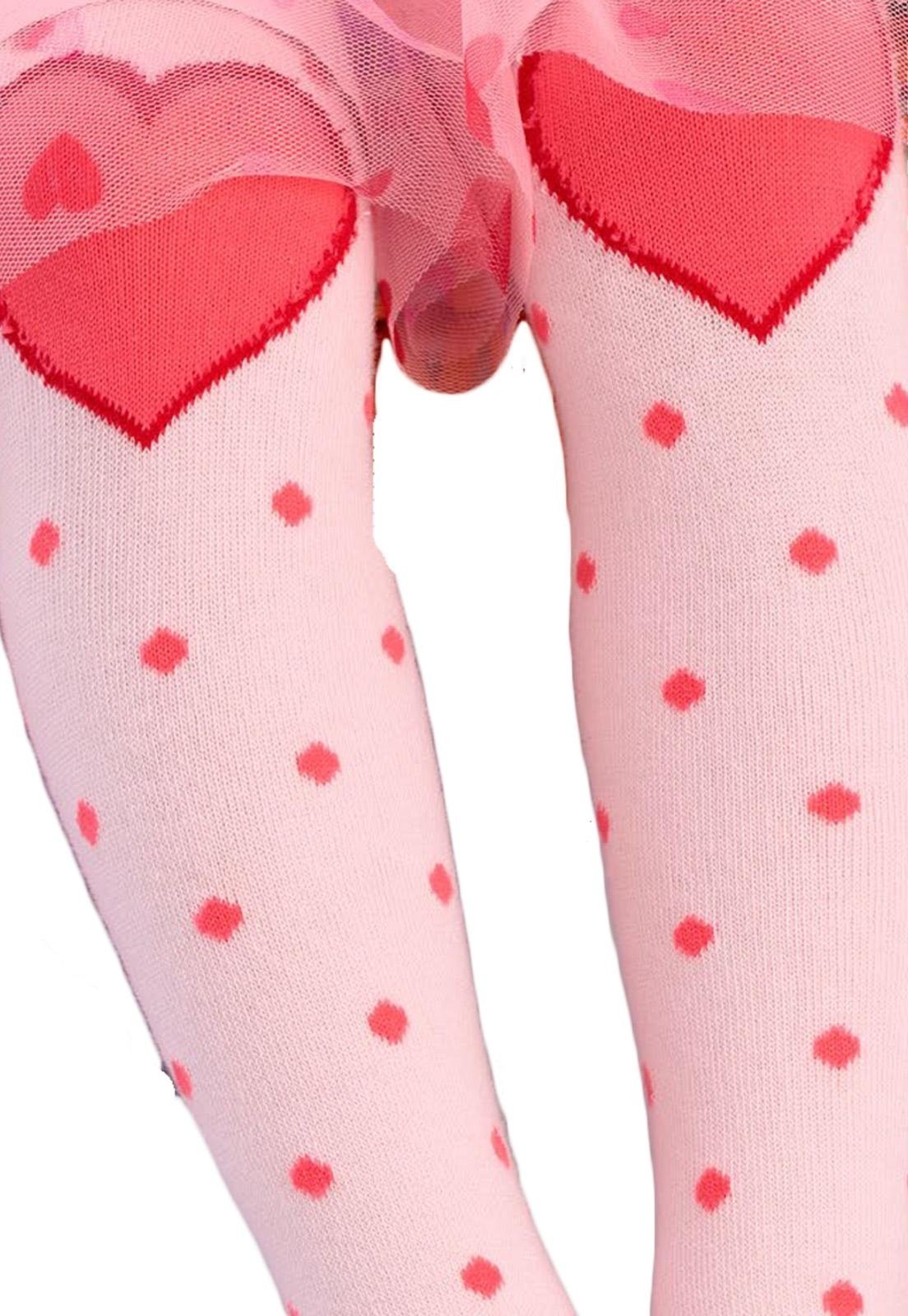 Vista 3 Infantil - Meia Longa Coração Mon Sucrê rosa Mon Sucré rosa