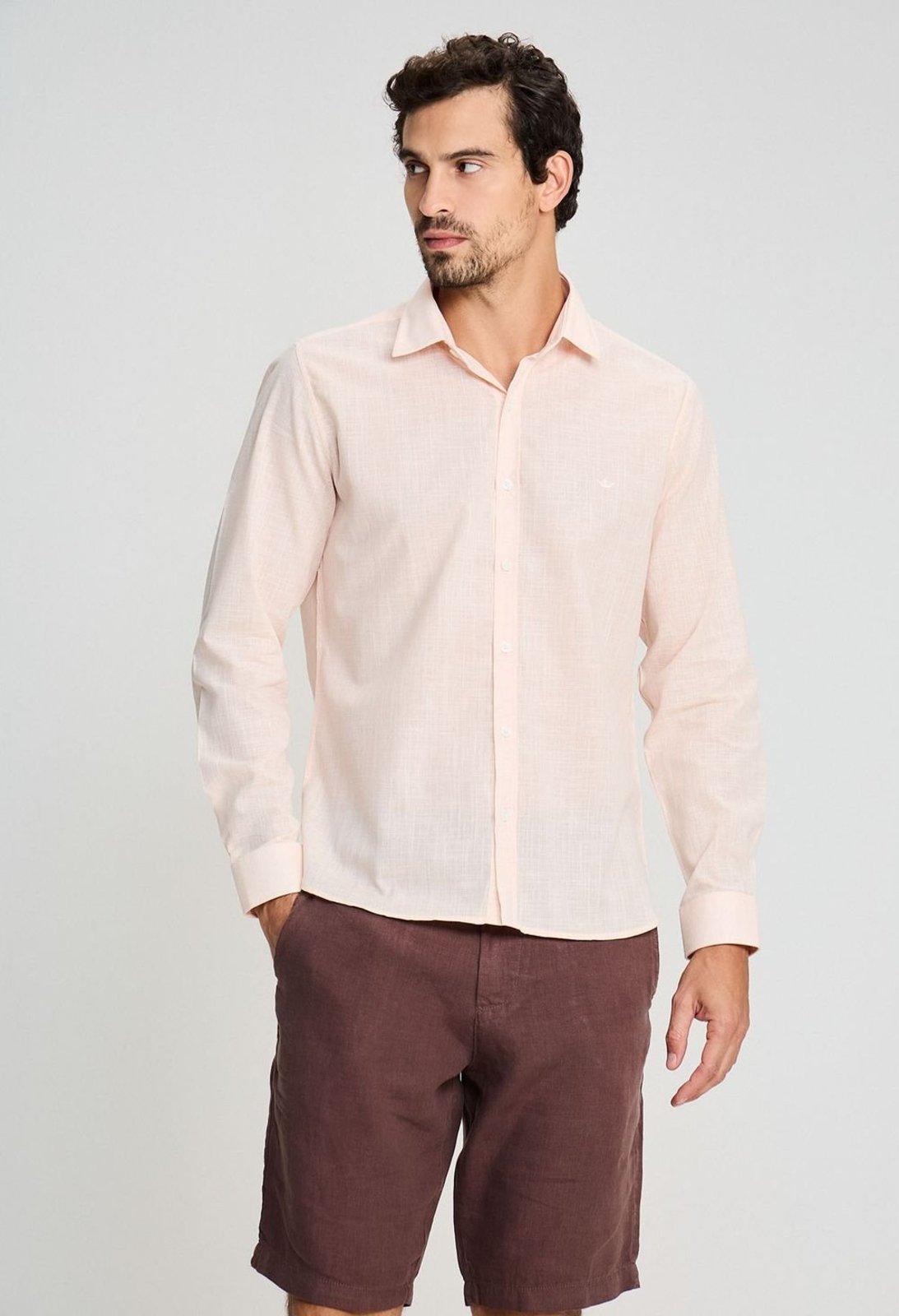 CAMISA DOCTHOS SLIM MANGA LONGA LISA FLAMÊ Camisa Manga Longa Docthos Slim Lisa Flame 030 Salmao G