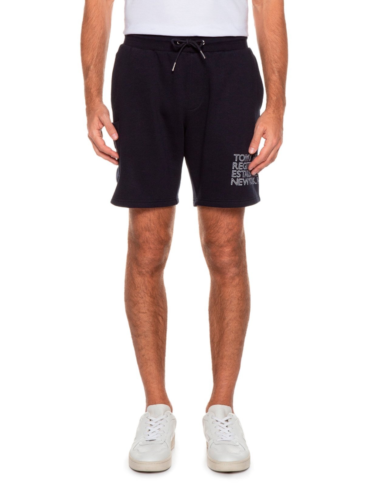Bermuda Tommy Hilfiger Moletom Graphic Cargo Azul Marinho