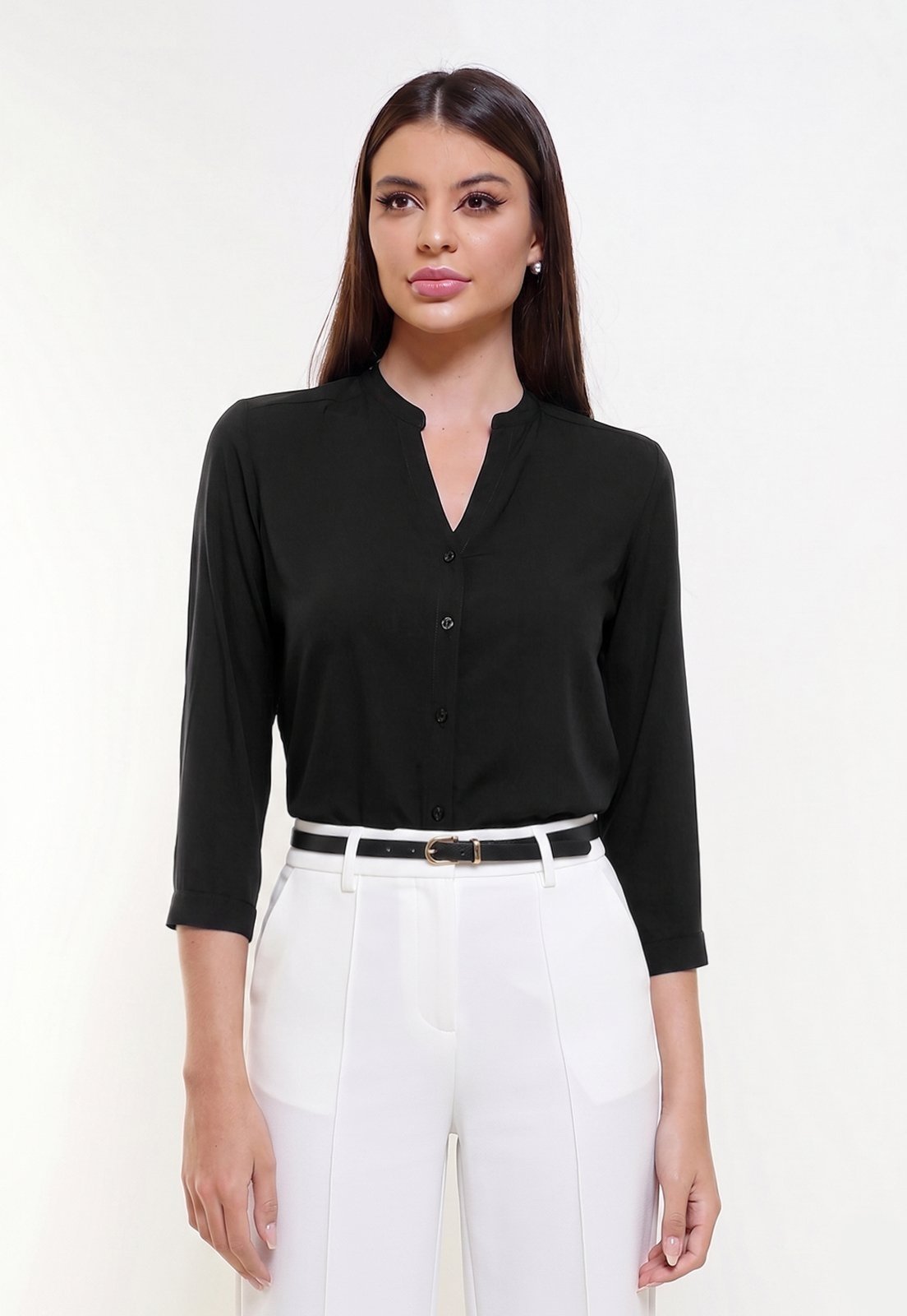 Camisa Intens Manga 3/4 Viscose Preto