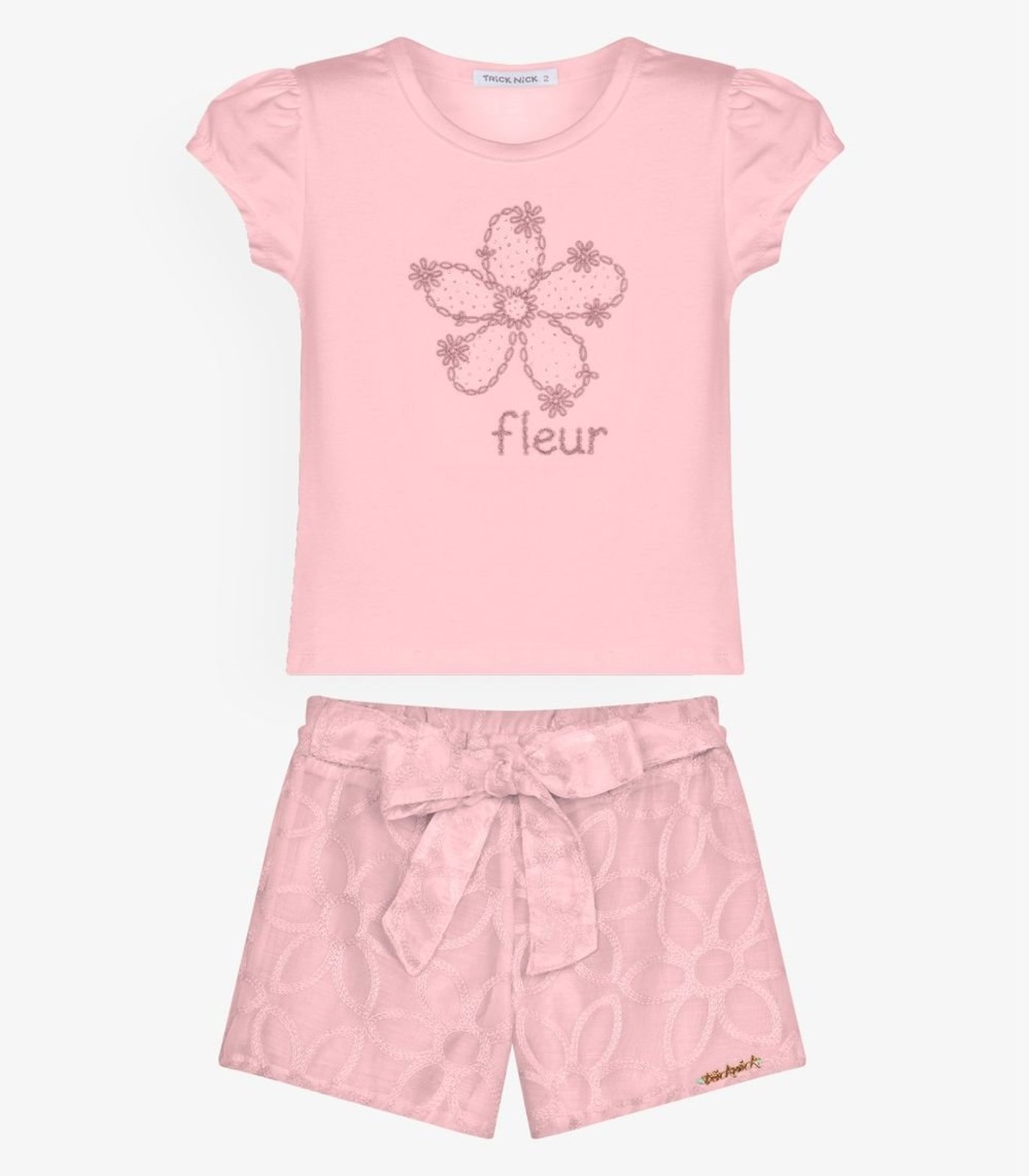Infantil - Conjunto Blusa Com Shorts Trick Nick Rosa