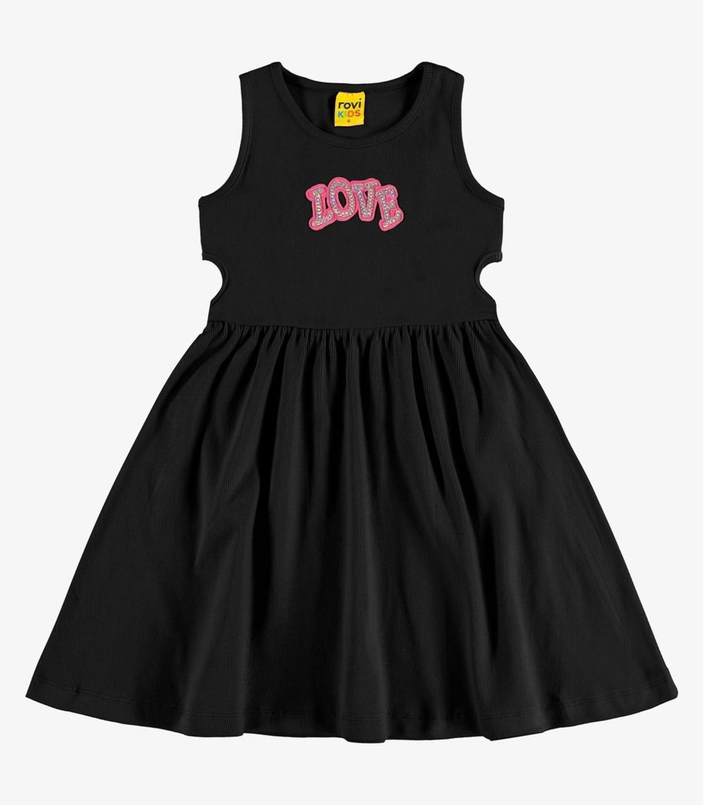 Infantil – Vestido em Ribana 2×1 Rovi Preto