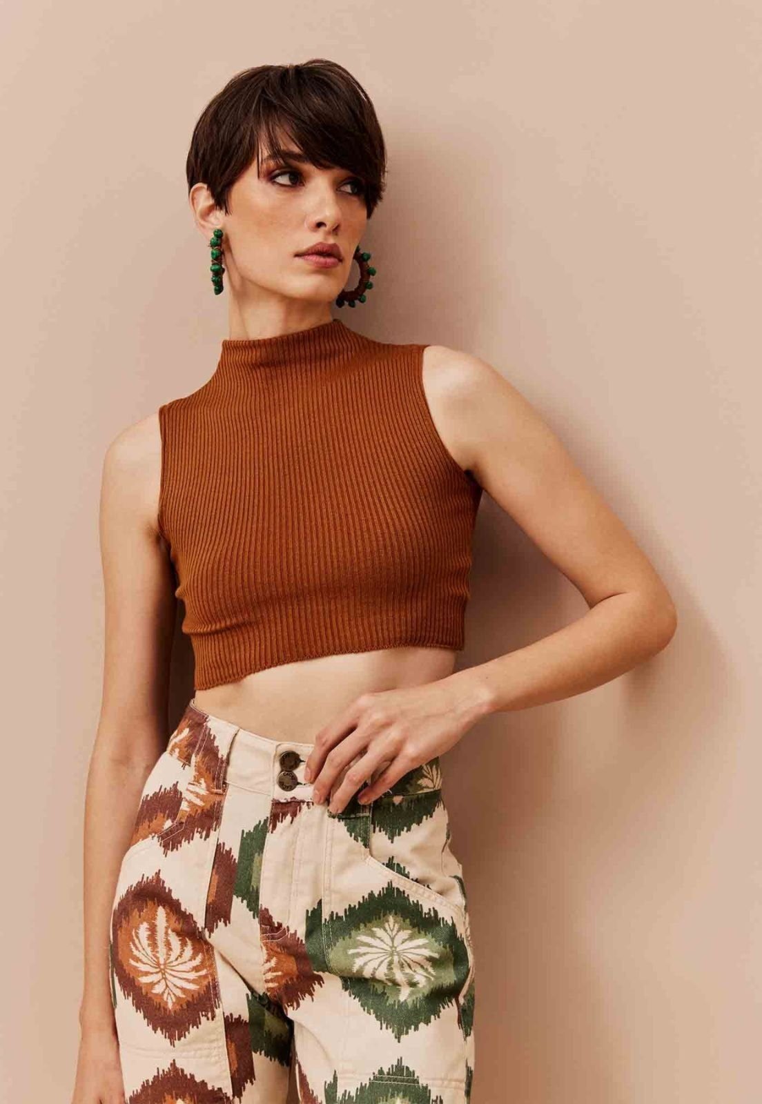 Cropped CaCay Golinha Alta Tricot