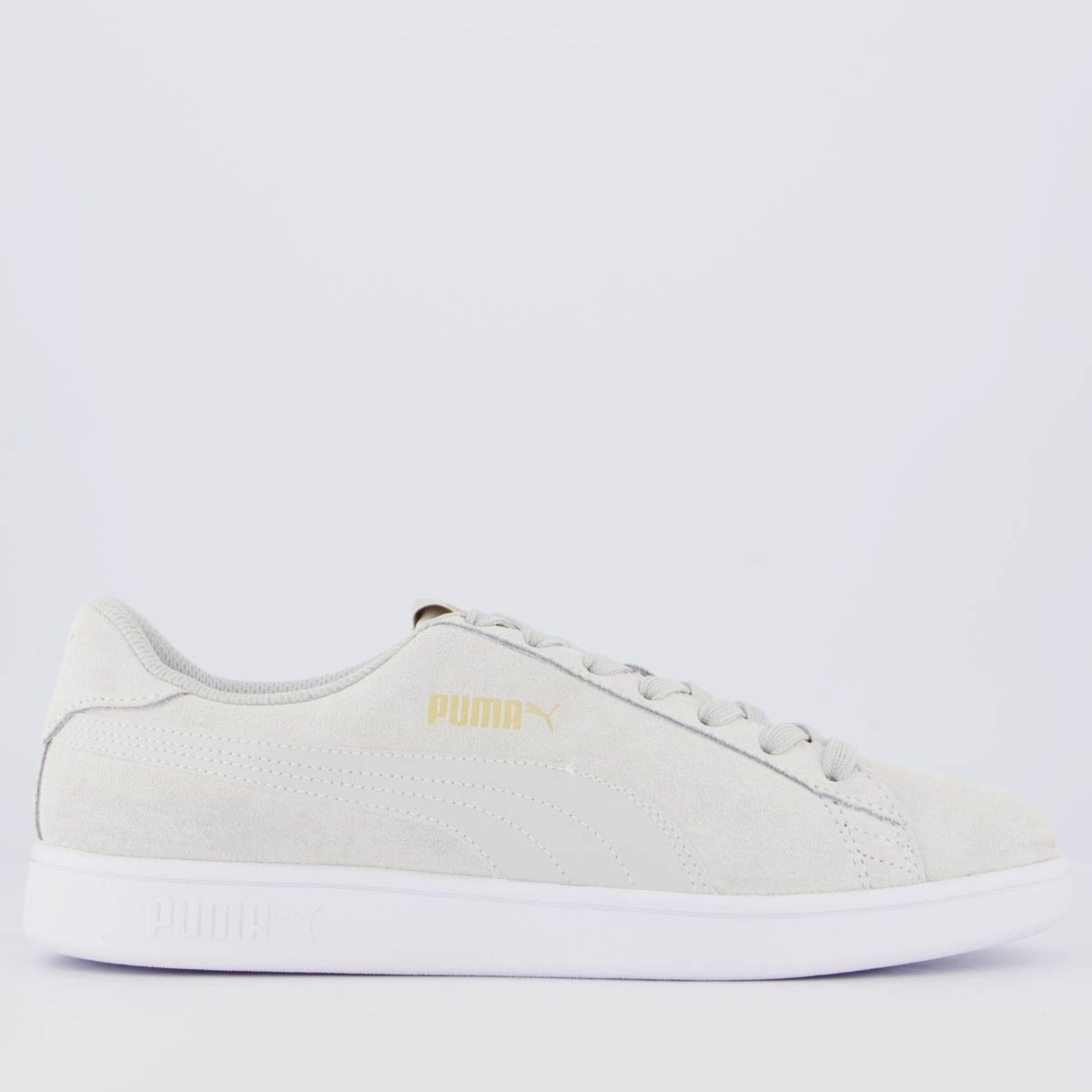 Vista 2 Tênis Puma Smash V2 BDP Claro cinza Puma cinza