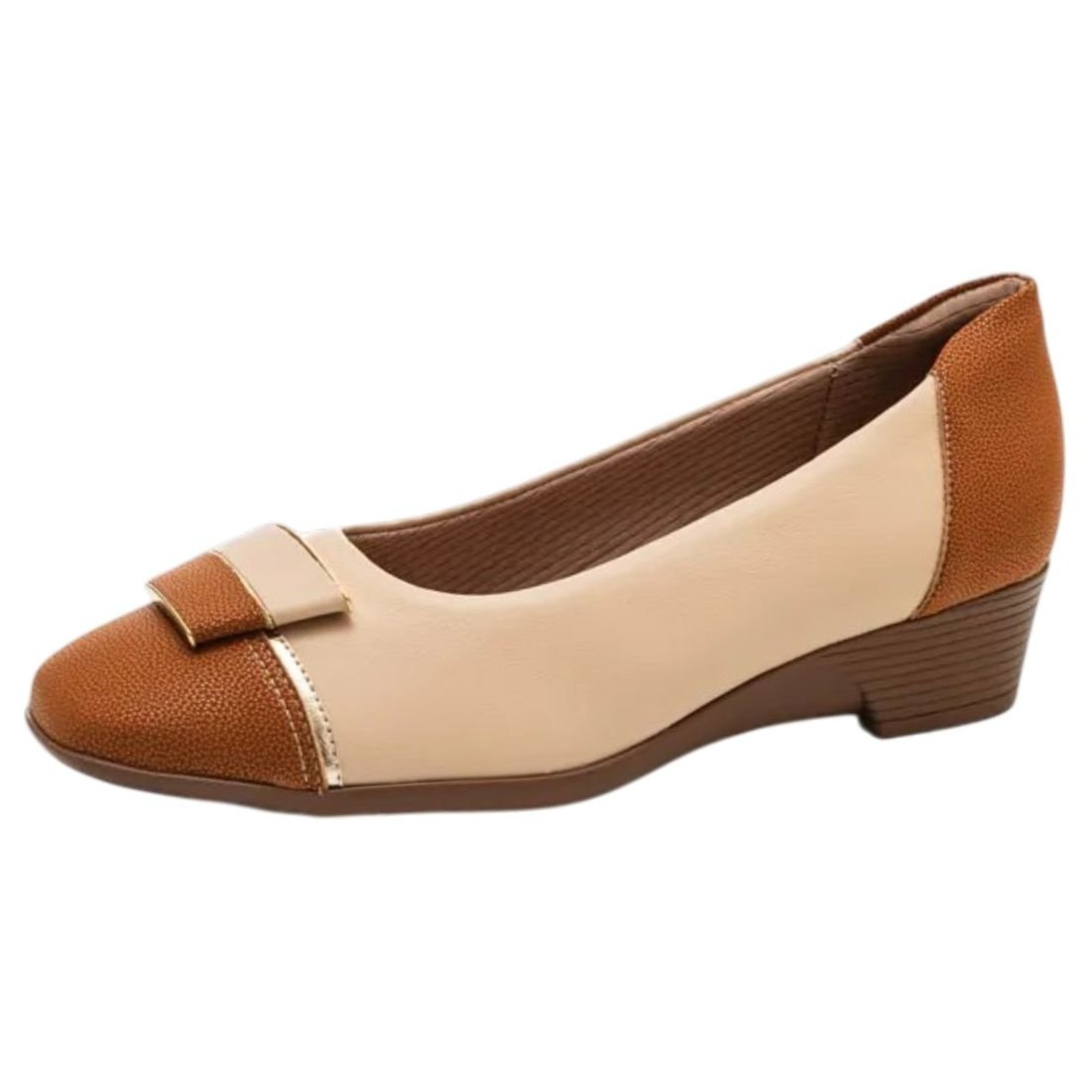 Sapato Feminino Anabela Salto Baixo Confortável Piccadilly