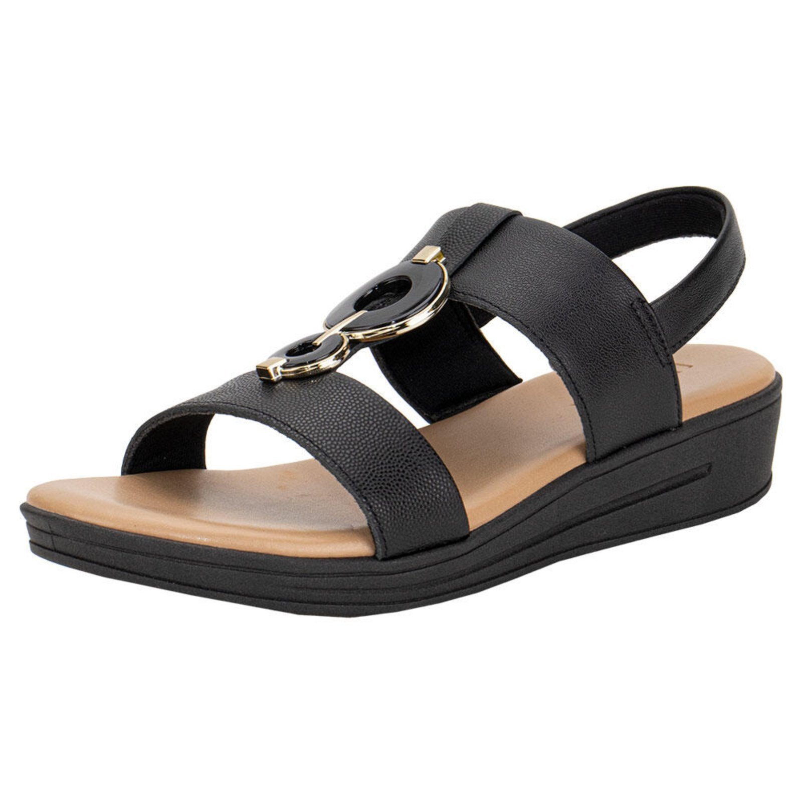 Sandália Feminina Anabela Usaflex Mm0705 0940705 Preto