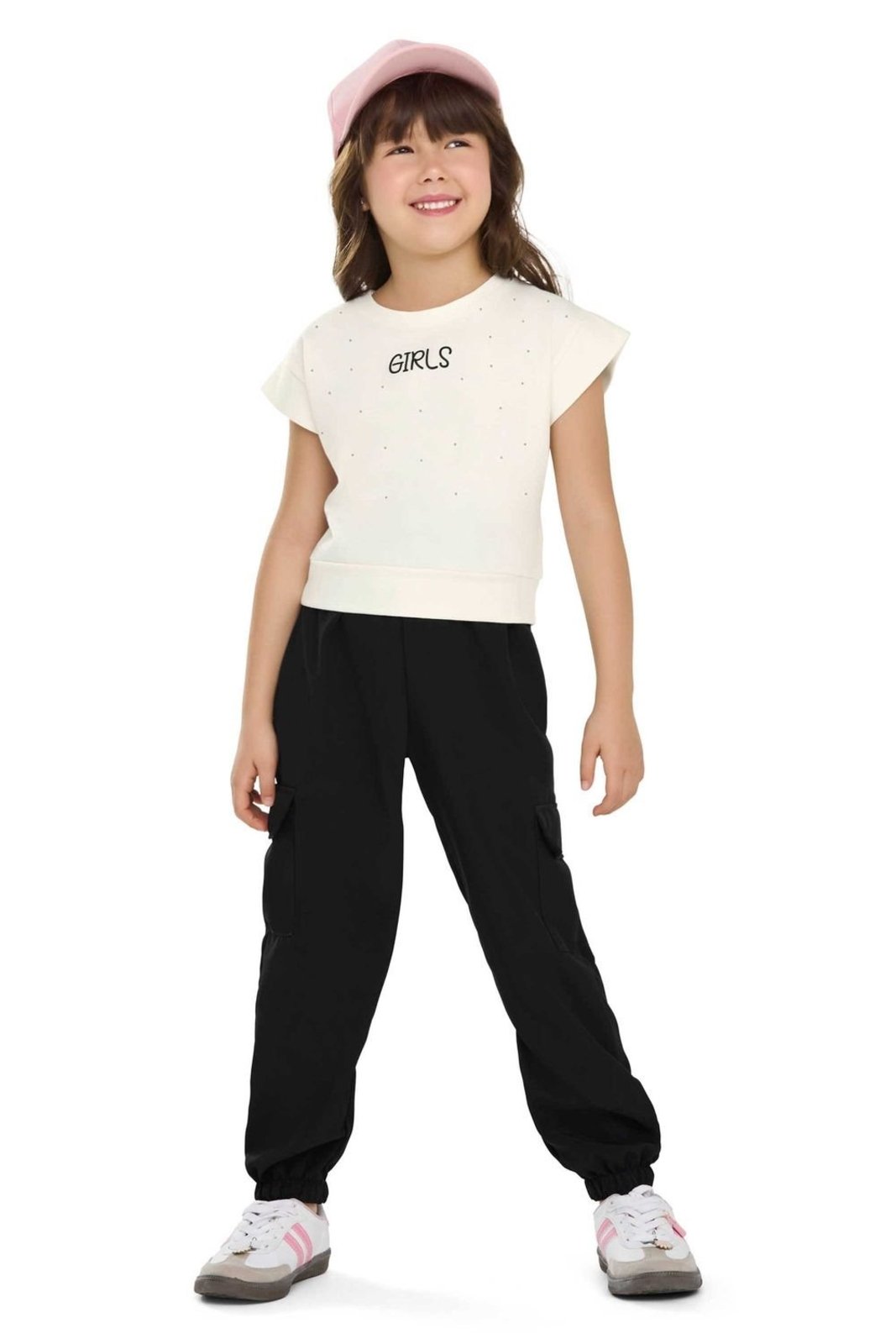 Infantil - Conjunto Menina Muscle Tee Elian Bege