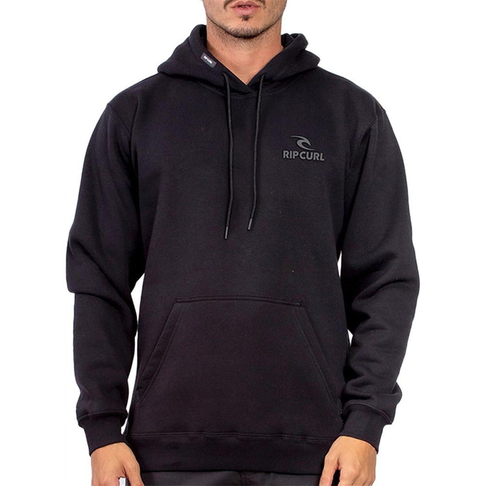 Moletom Rip Curl Canguru Brand Stack WT24 Preto